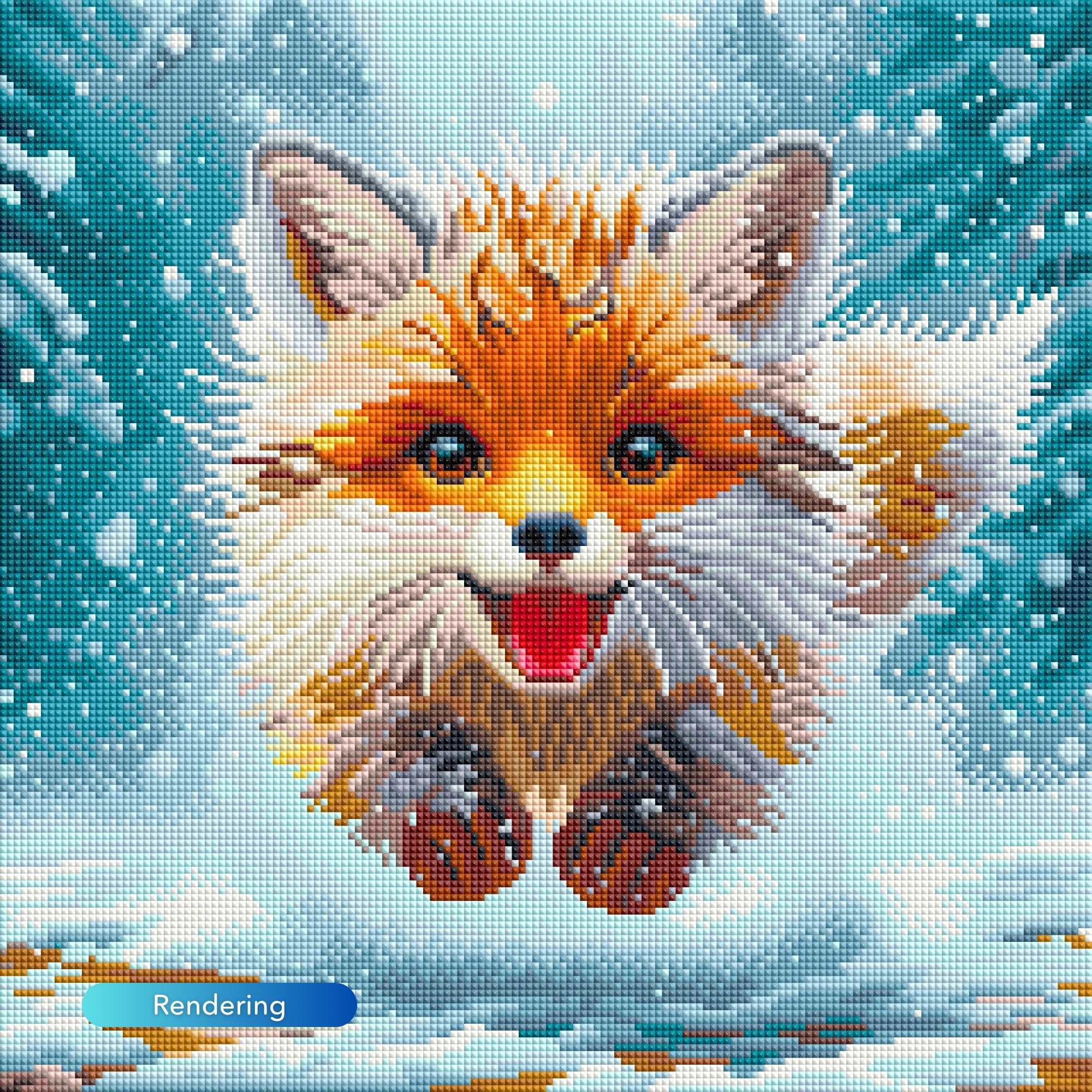 Diamond Painting - Little Fox in the Winter Forest