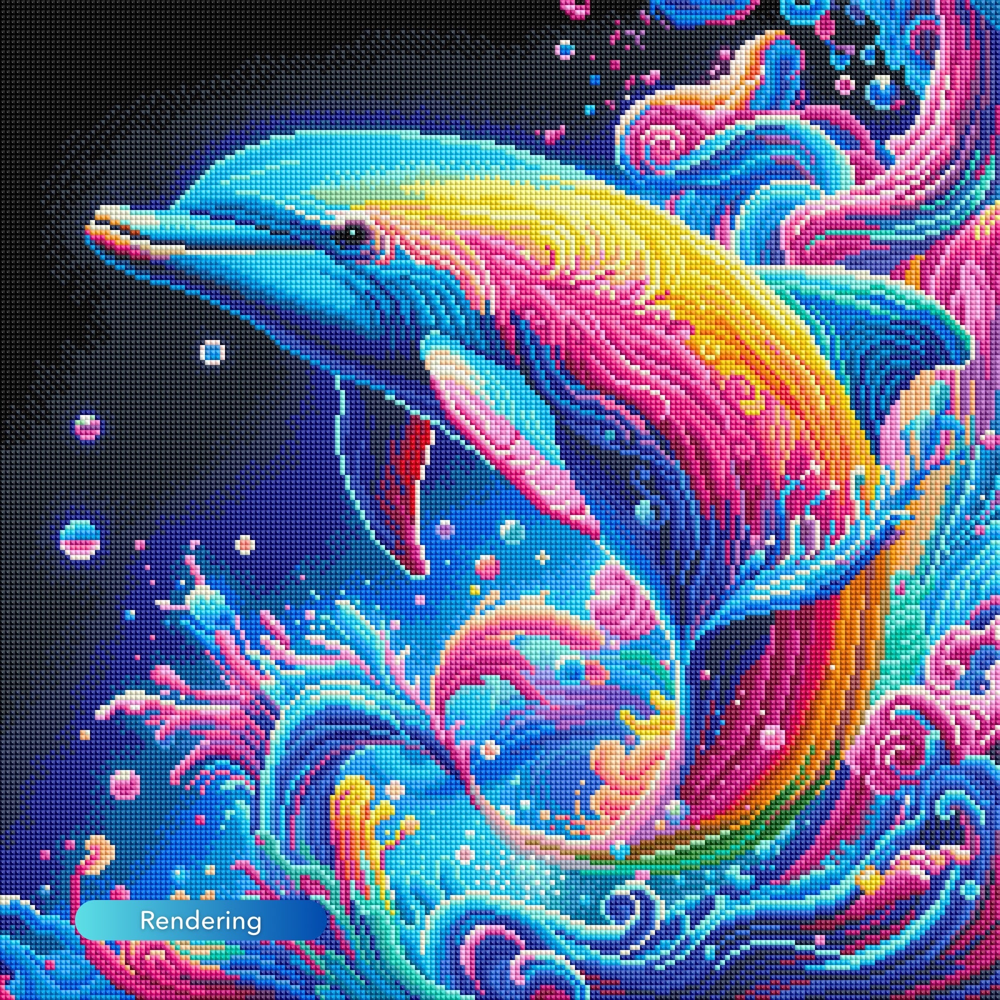 Diamond Painting - Dolphin in a Sea of Colors