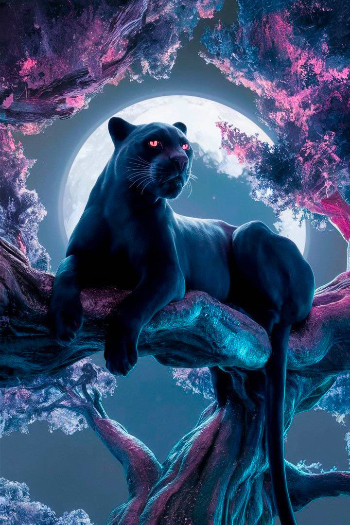 Diamond Painting - Black Panther Cherry Blossom Dream