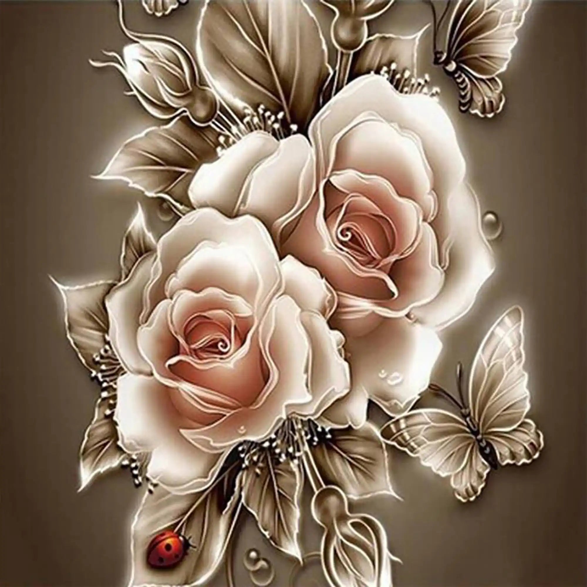 Diamond Painting – Golden Roses