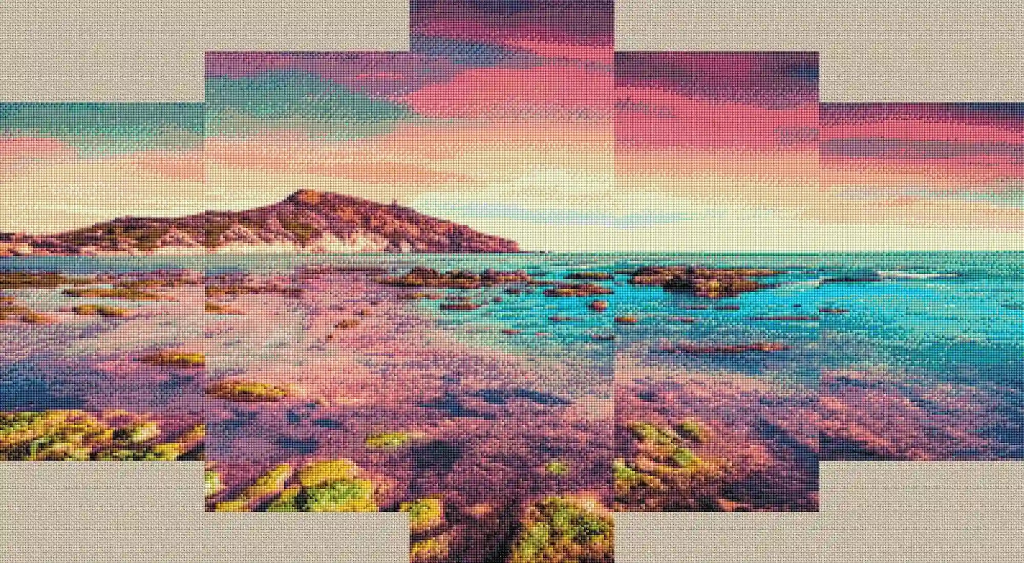 Diamond Painting – Gentle Play of Colors in the Sea XXL / 5-Piece