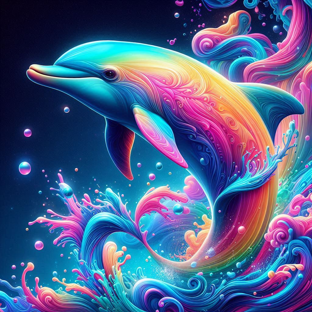 Diamond Painting - Dolphin in a Sea of Colors