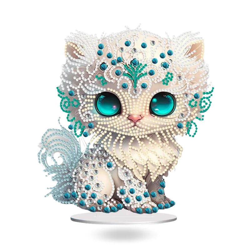 Diamond Painting Stand – White Cat