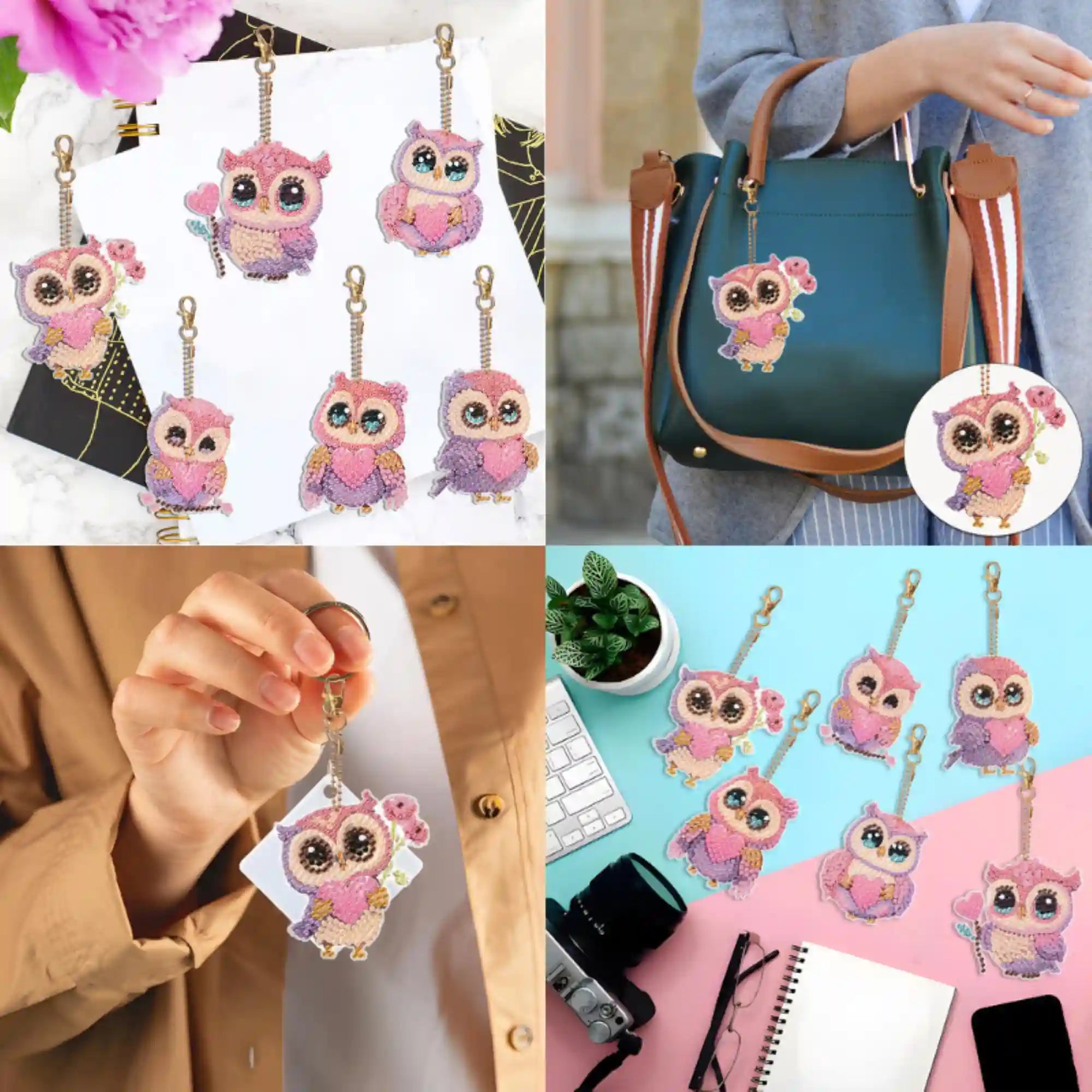 Diamond Painting Keychain - Cute Owls