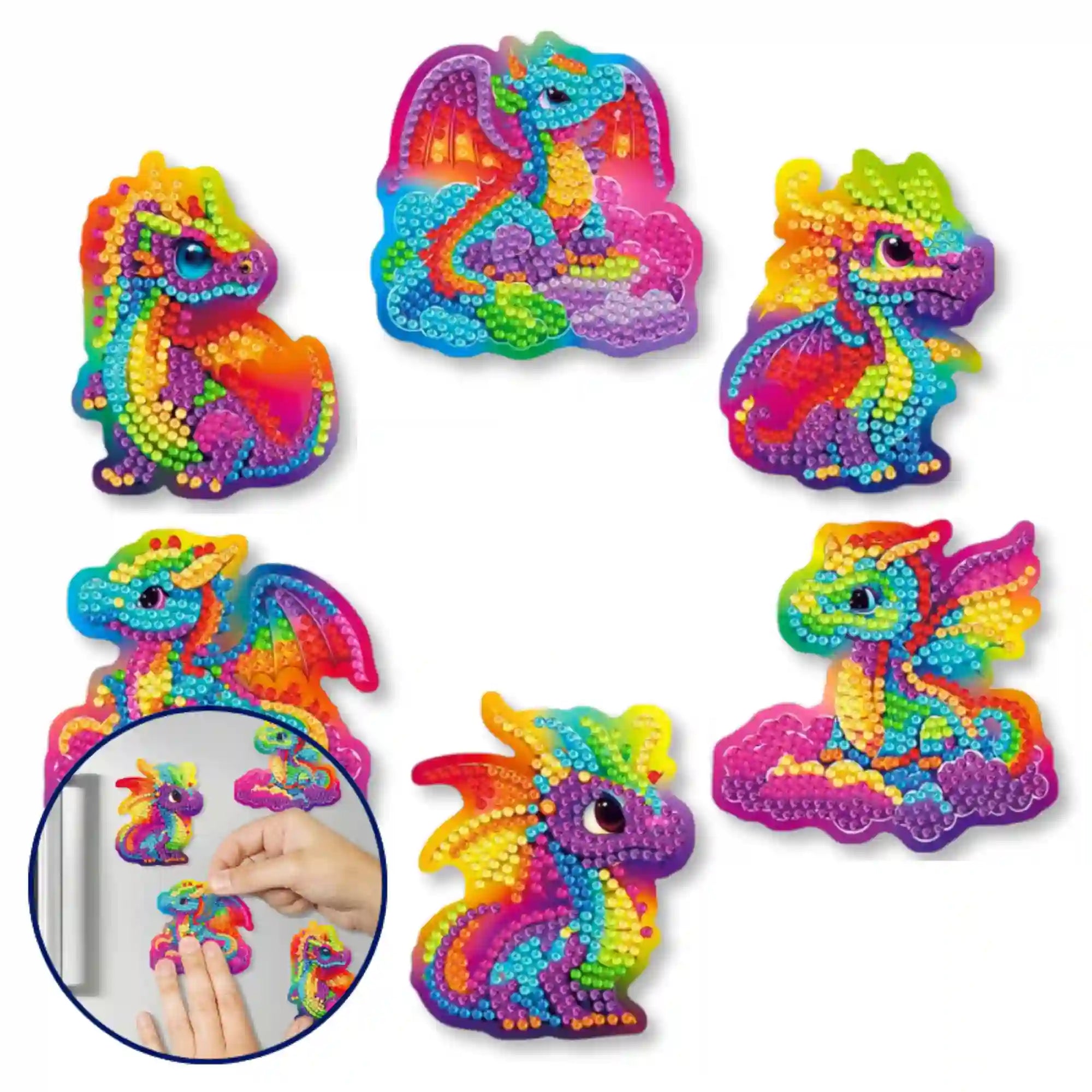 Diamond Painting Fridge Magnets - Colorful Dragons