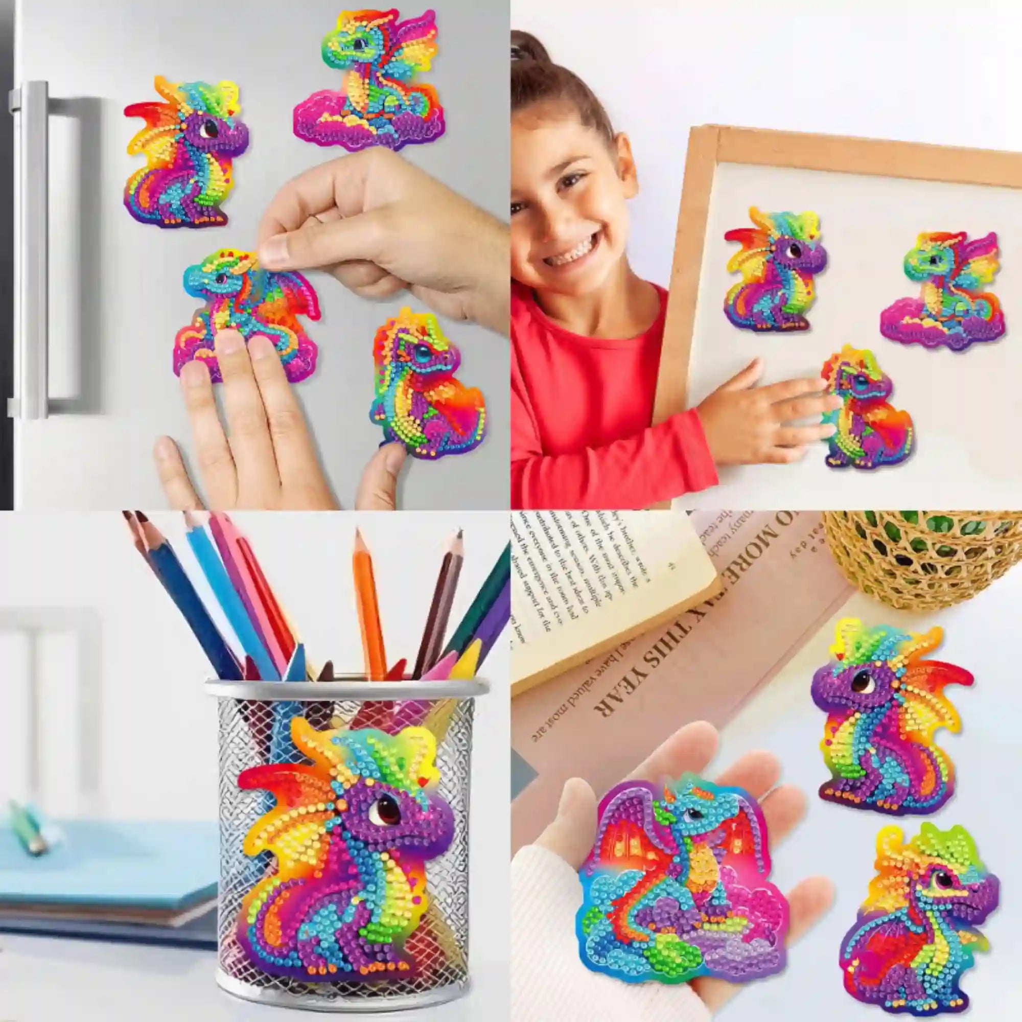 Diamond Painting Fridge Magnets - Colorful Dragons