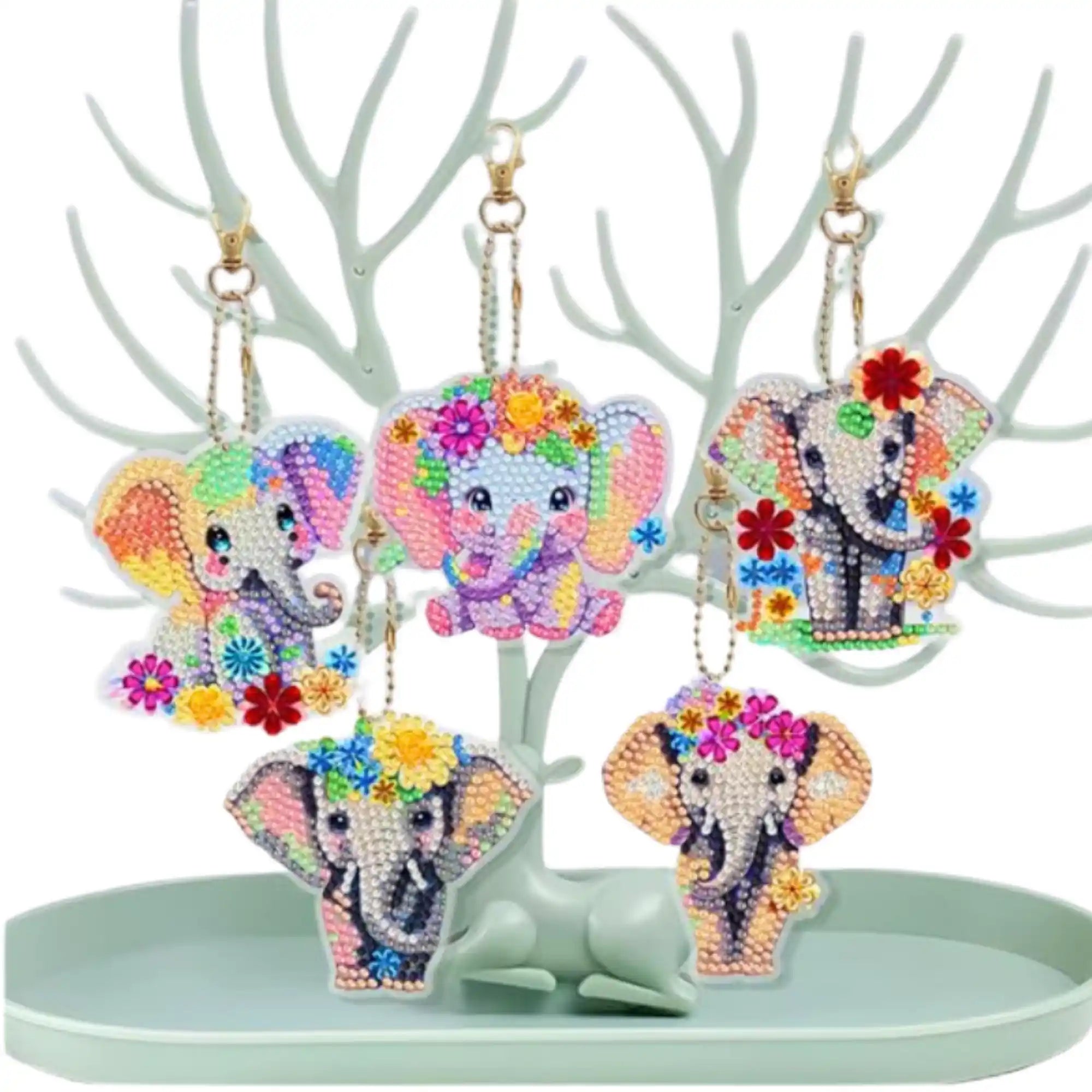 Diamond Painting Keychain - Cute Elephants