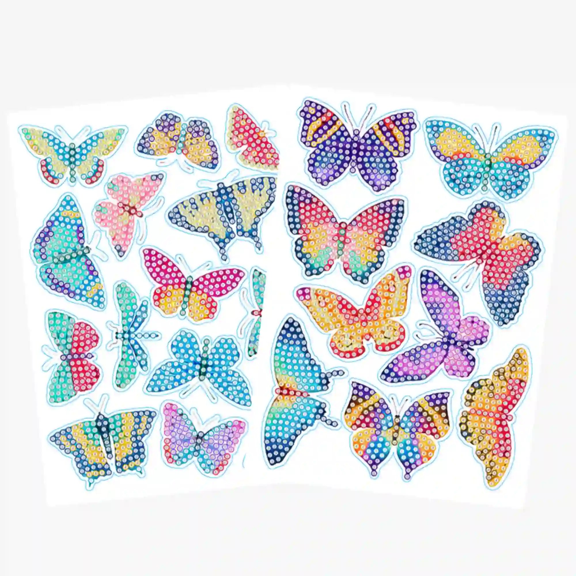 Diamond Painting Sticker Set XL - Colorful Butterflies