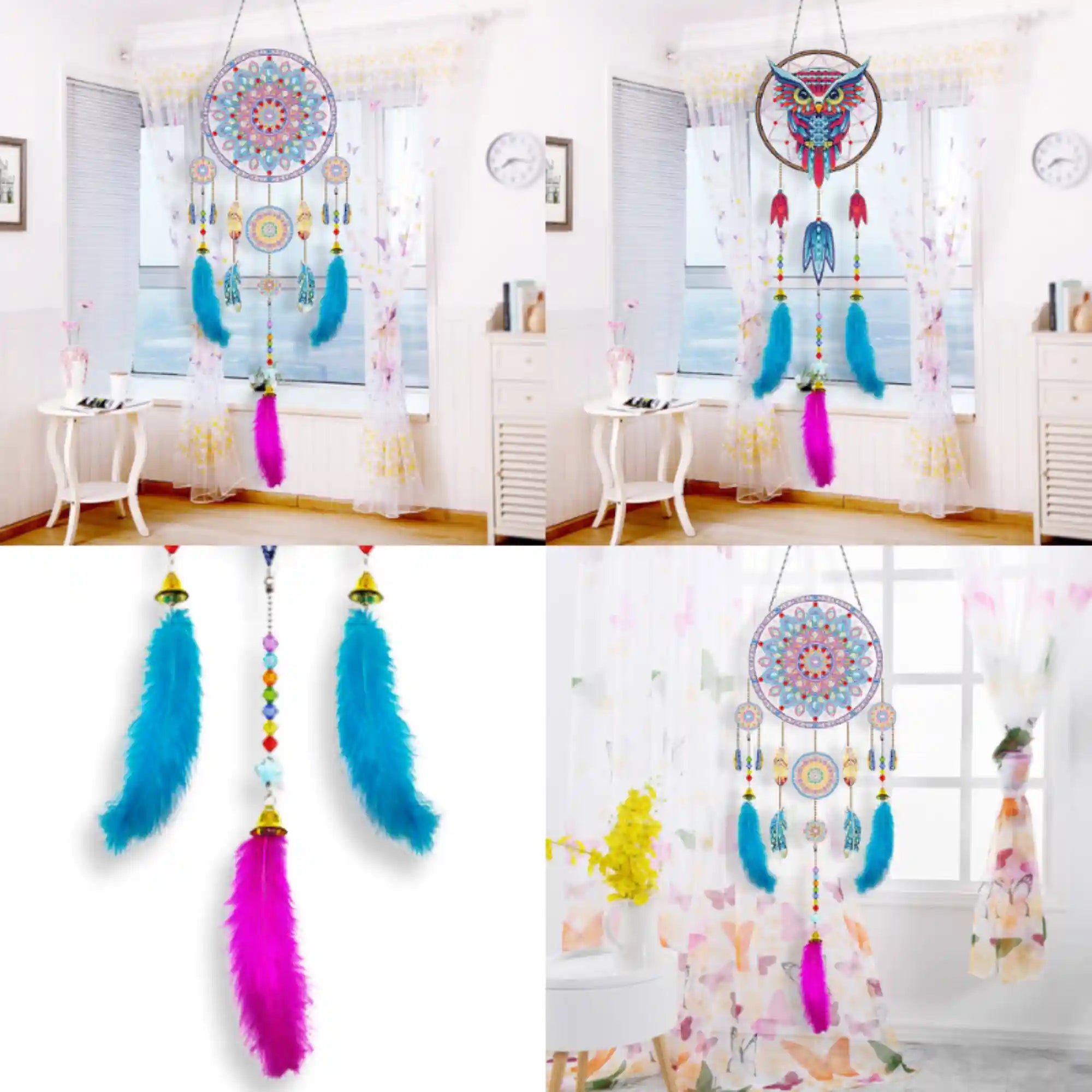Diamond Painting Dreamcatcher XL - "Blue & Pink Dreams"