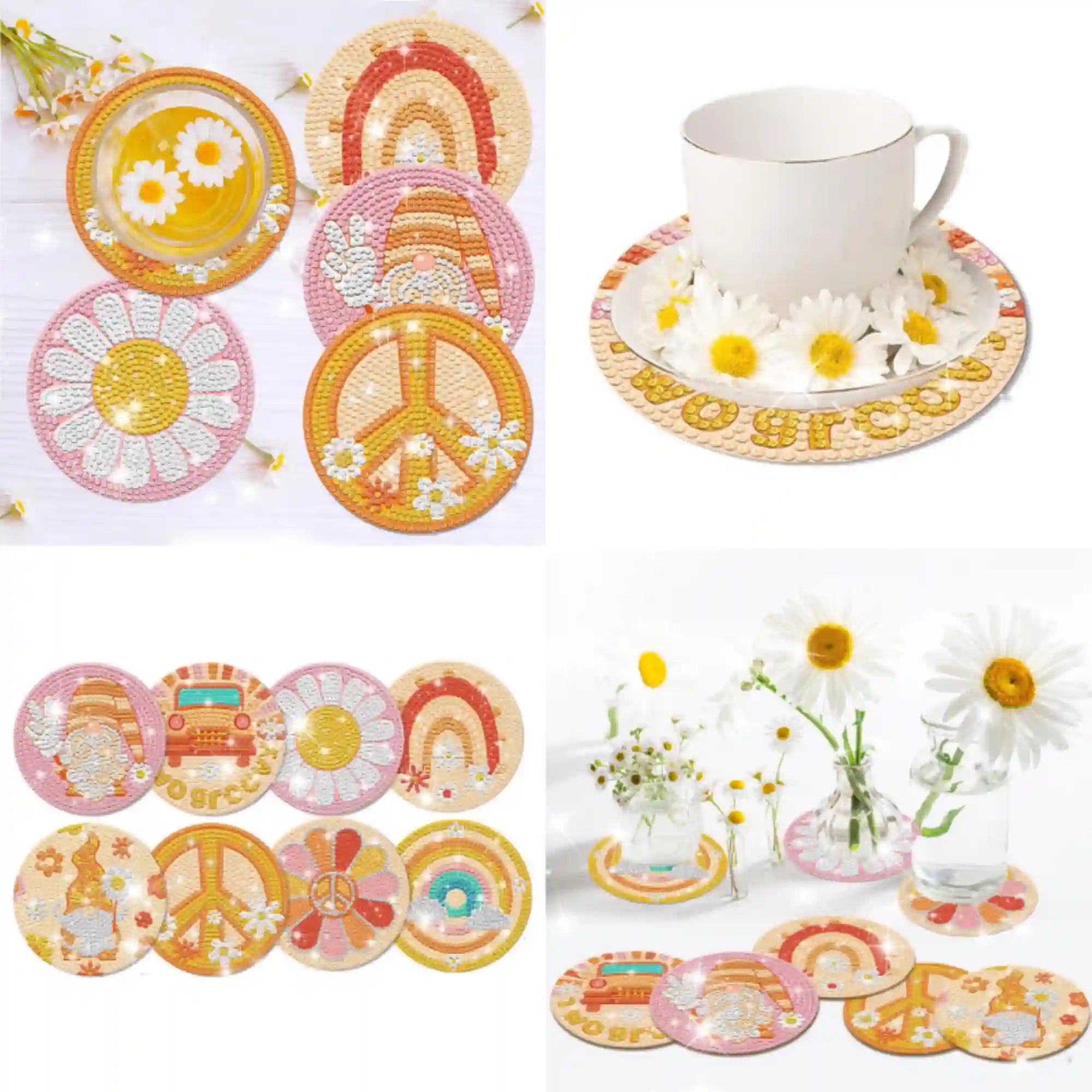 Diamond Painting - Coaster "Peace & Love"