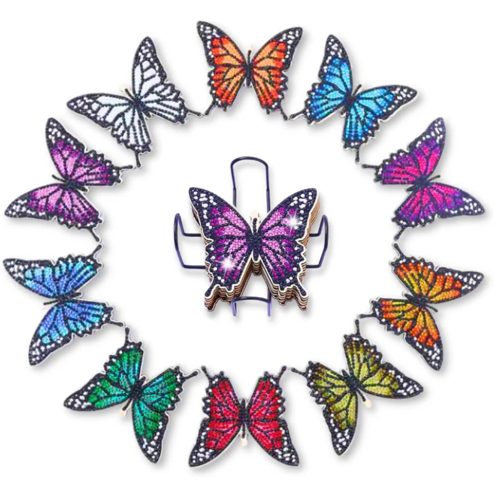 Diamond Painting - Coaster "Butterflies"
