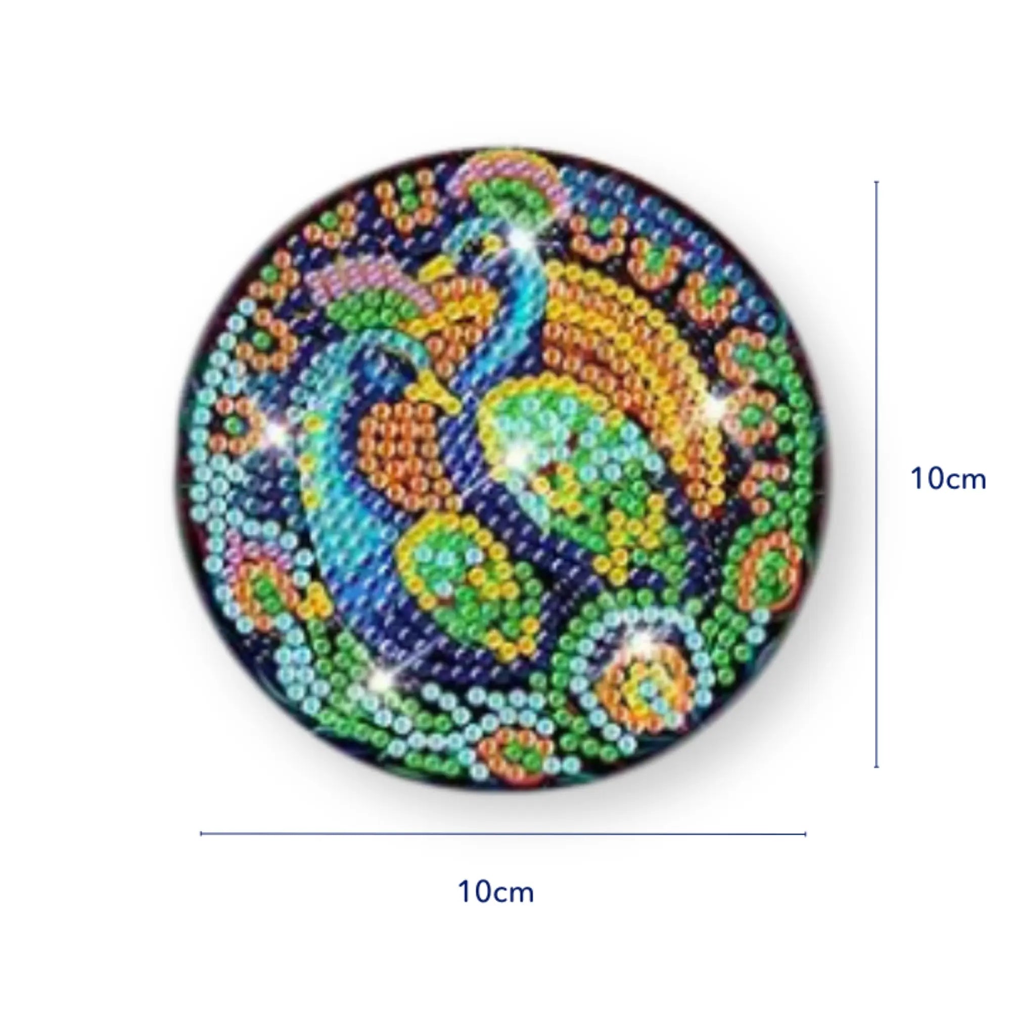 Diamond Painting - Coaster "Colorful Peacock"