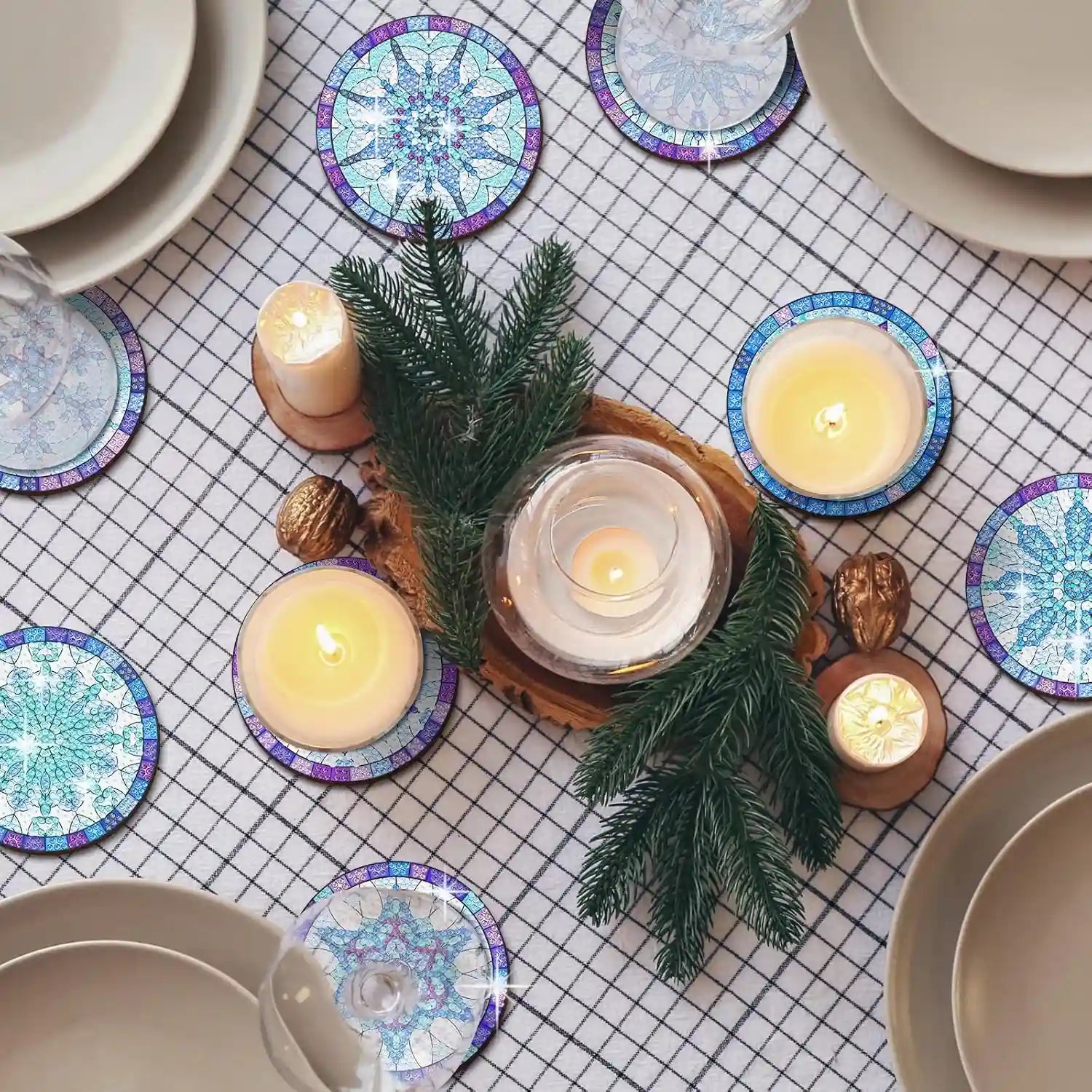 Diamond Painting Coaster – "Ice Crystal"