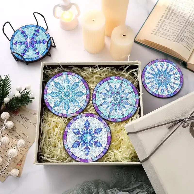Diamond Painting Coaster – "Ice Crystal"