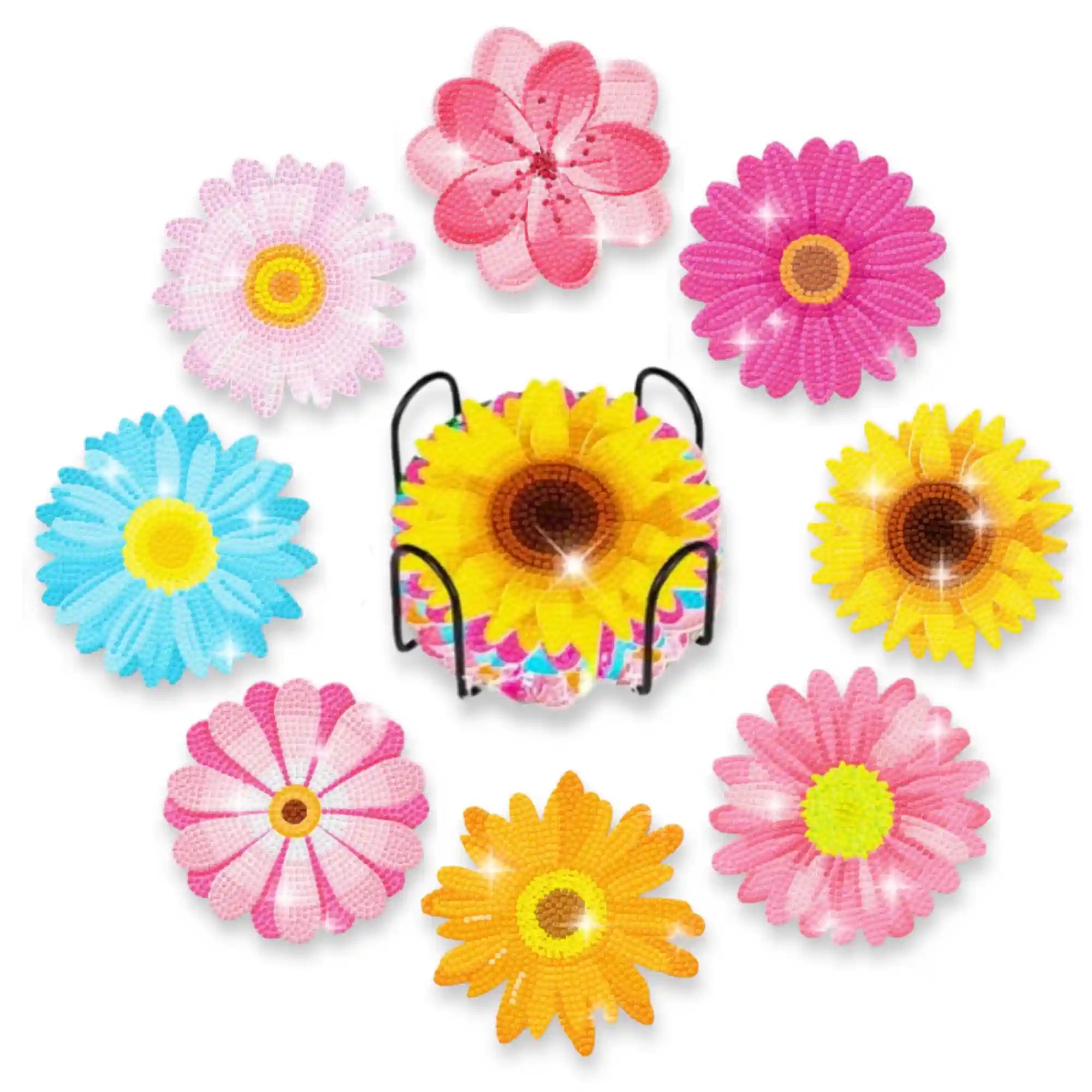 Diamond Painting - Coaster "Colorful Flower Meadow"