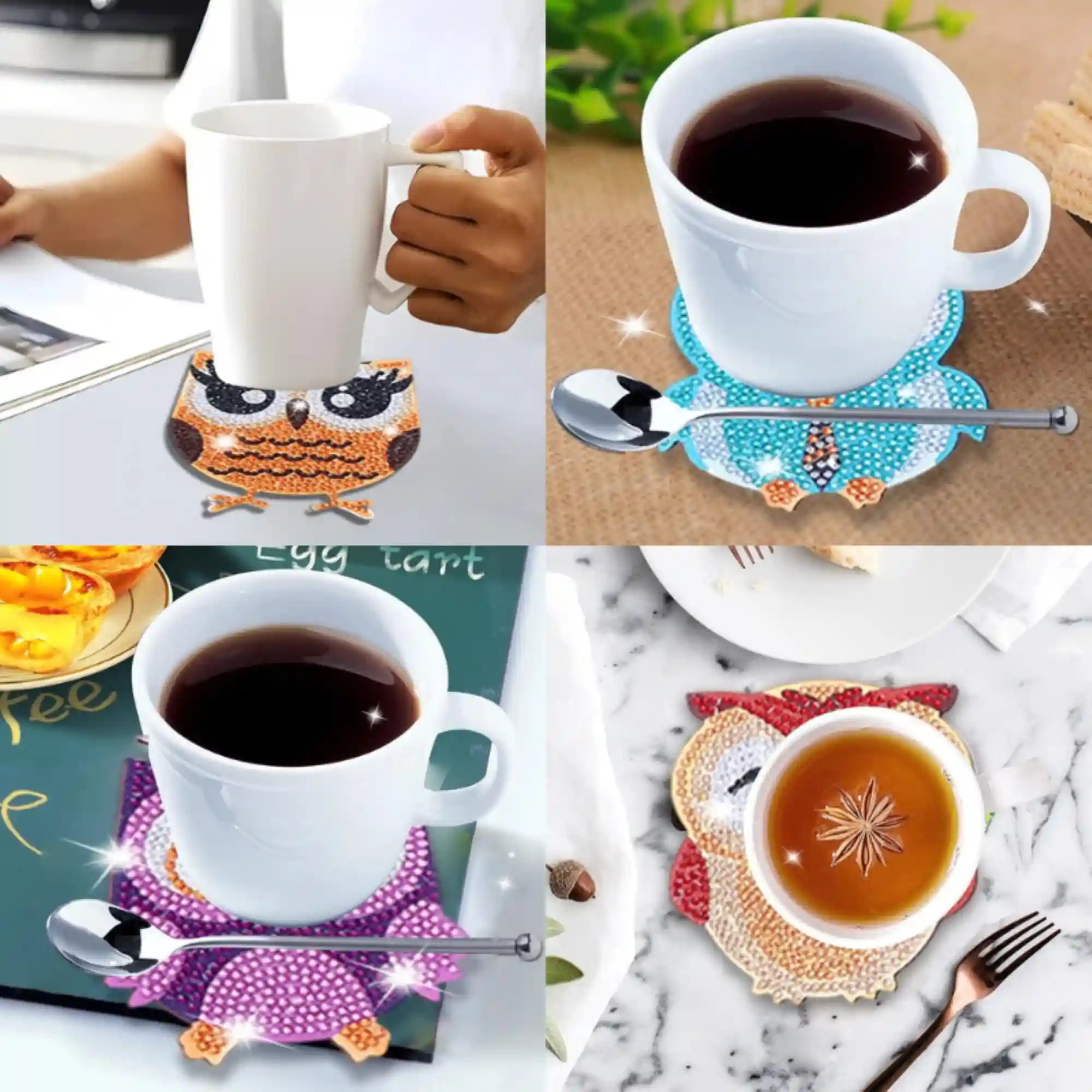 Diamond Painting - Coaster "Owls"