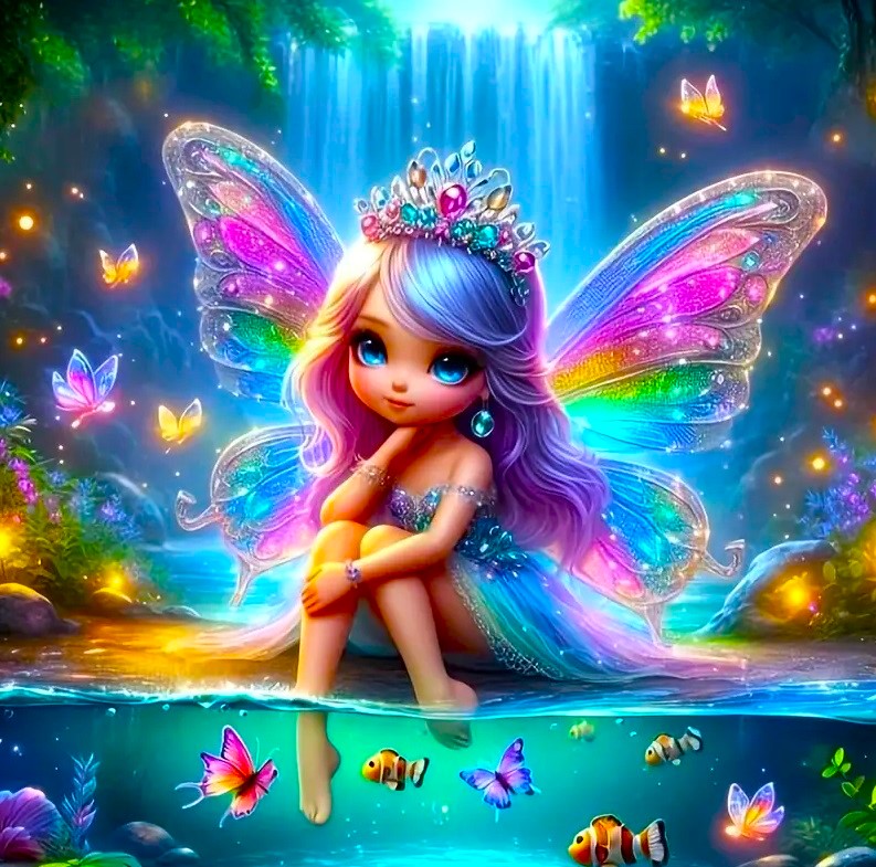 Diamond Painting - Relaxation by the Fairy Pond