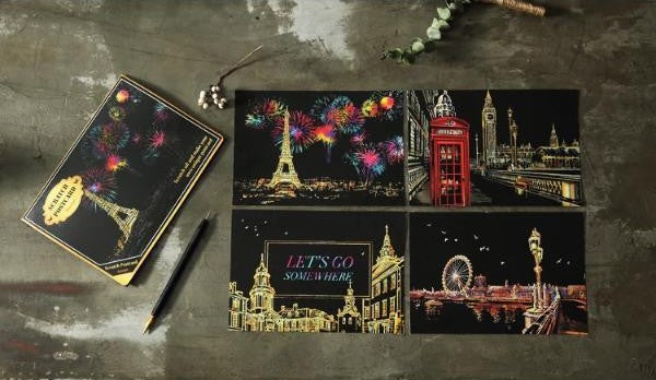Scratch Painting – 4-Piece Set Europe Cards
