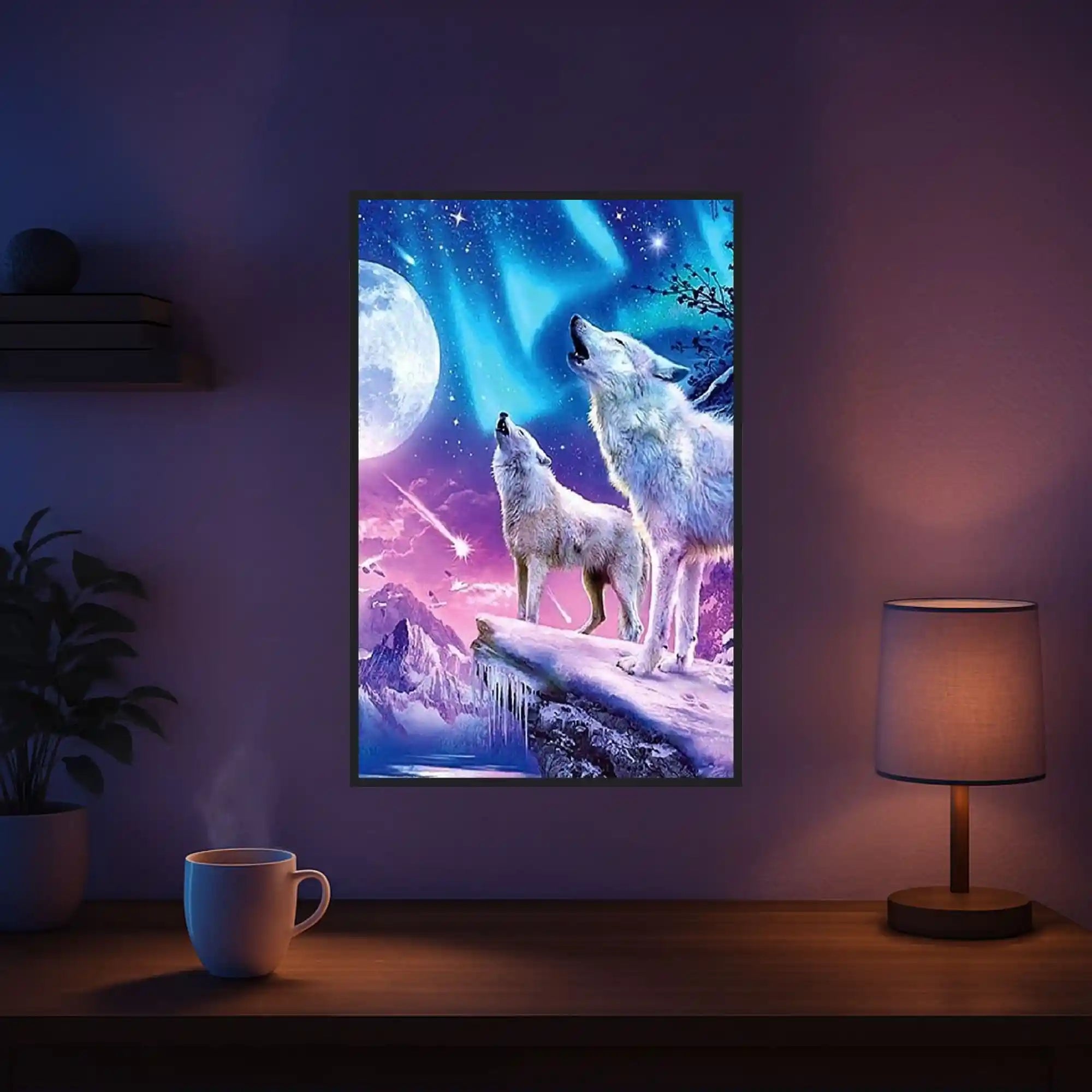 Diamond Painting Glow Picture Special – White Wolves in Winterland
