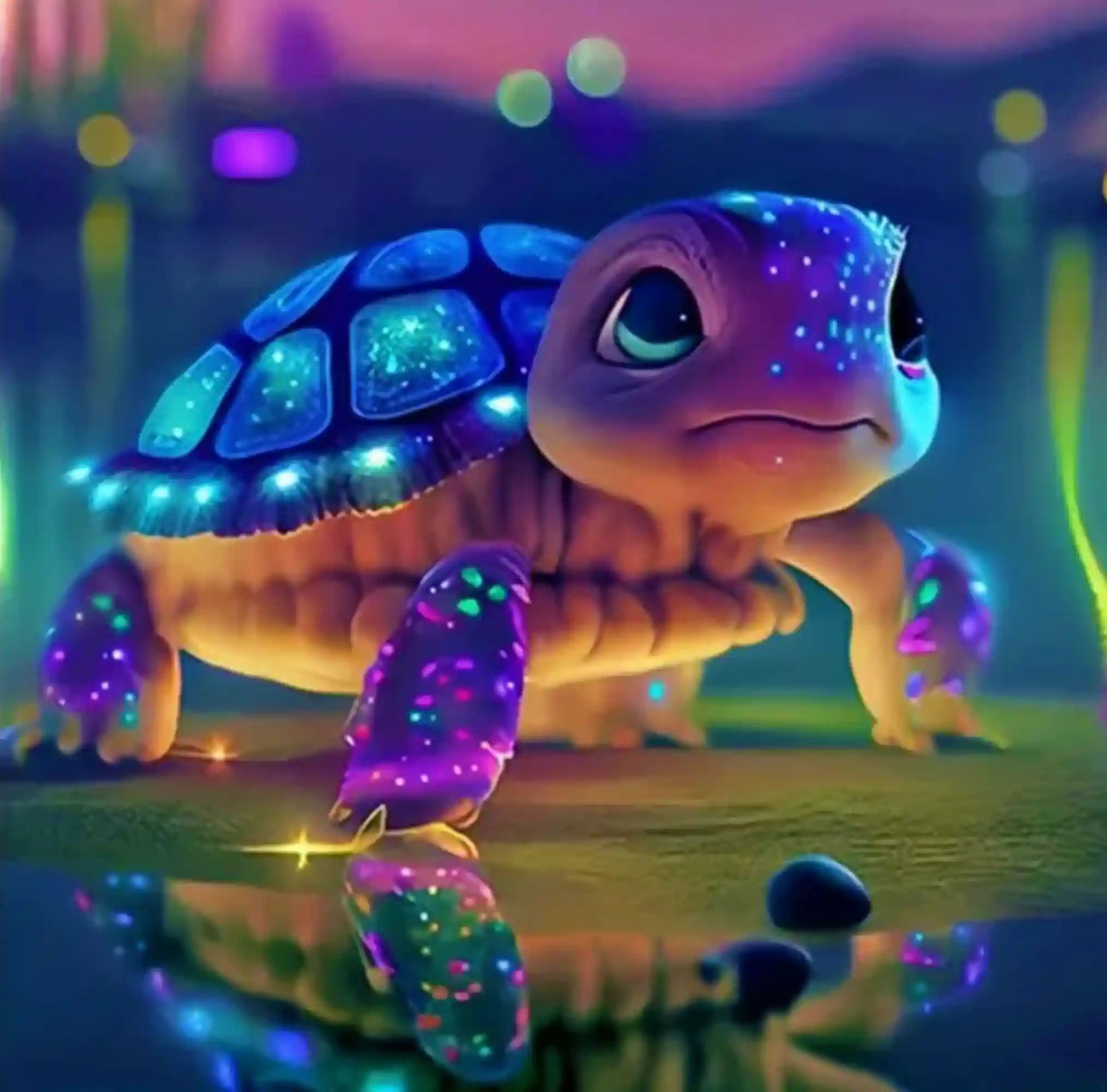 Diamond Painting Glow Picture Special – Sparkling Turtle