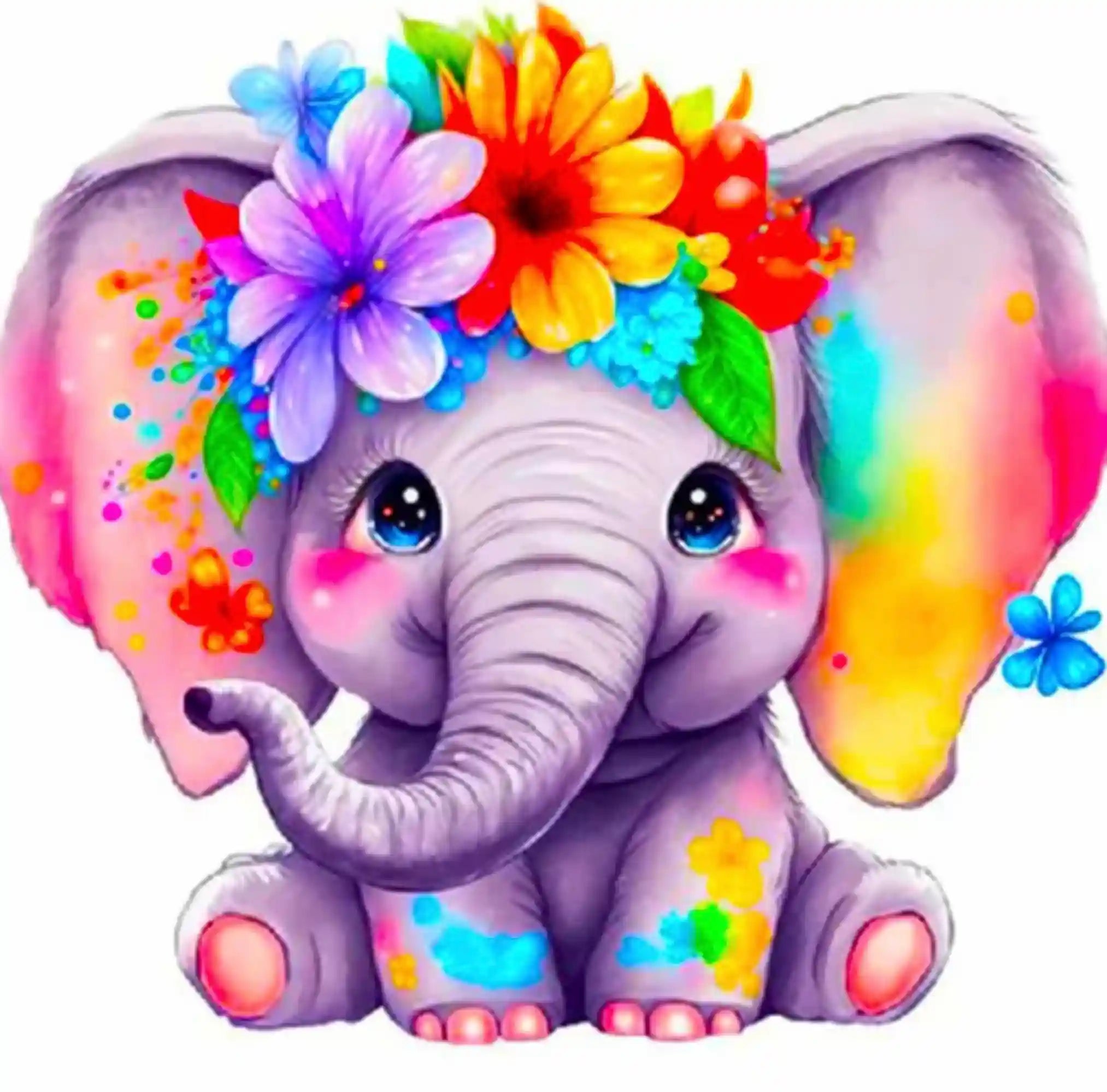 Diamond Painting Kids – The Little Flower Elephant