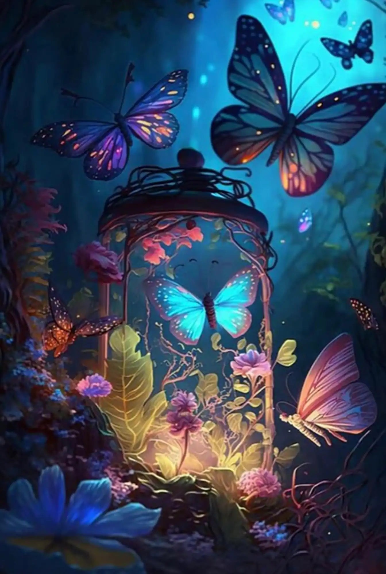 Diamond Painting Glow Picture Special – Night of the Butterflies