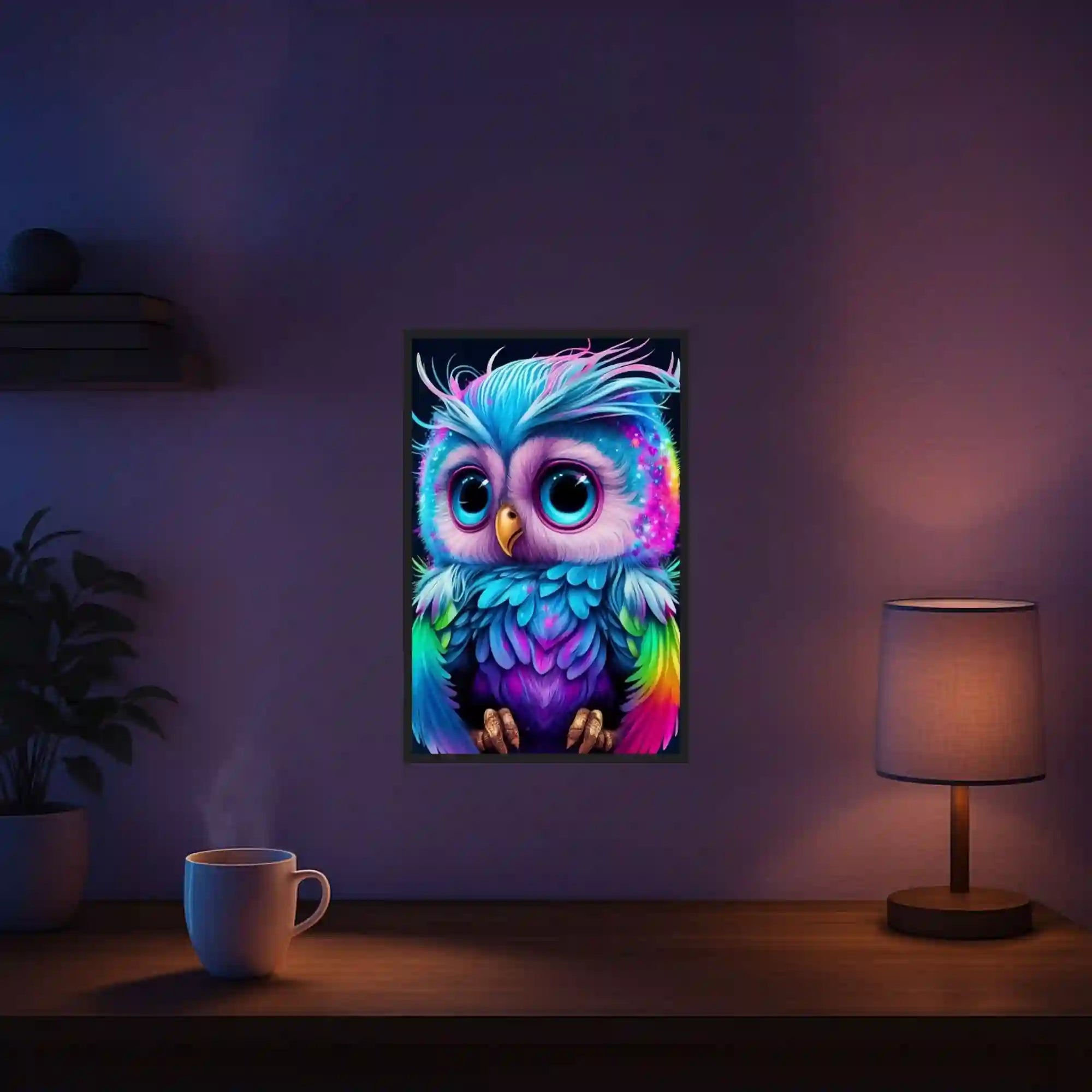 Diamond Painting – Little Colorful Owl in a Riot of Colors