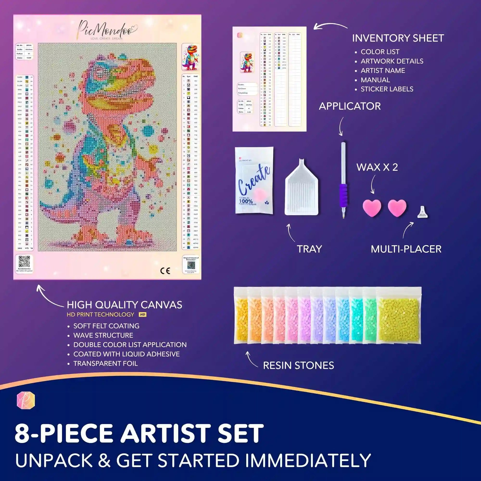 Diamond Painting Kids – Colorful Dinosaur