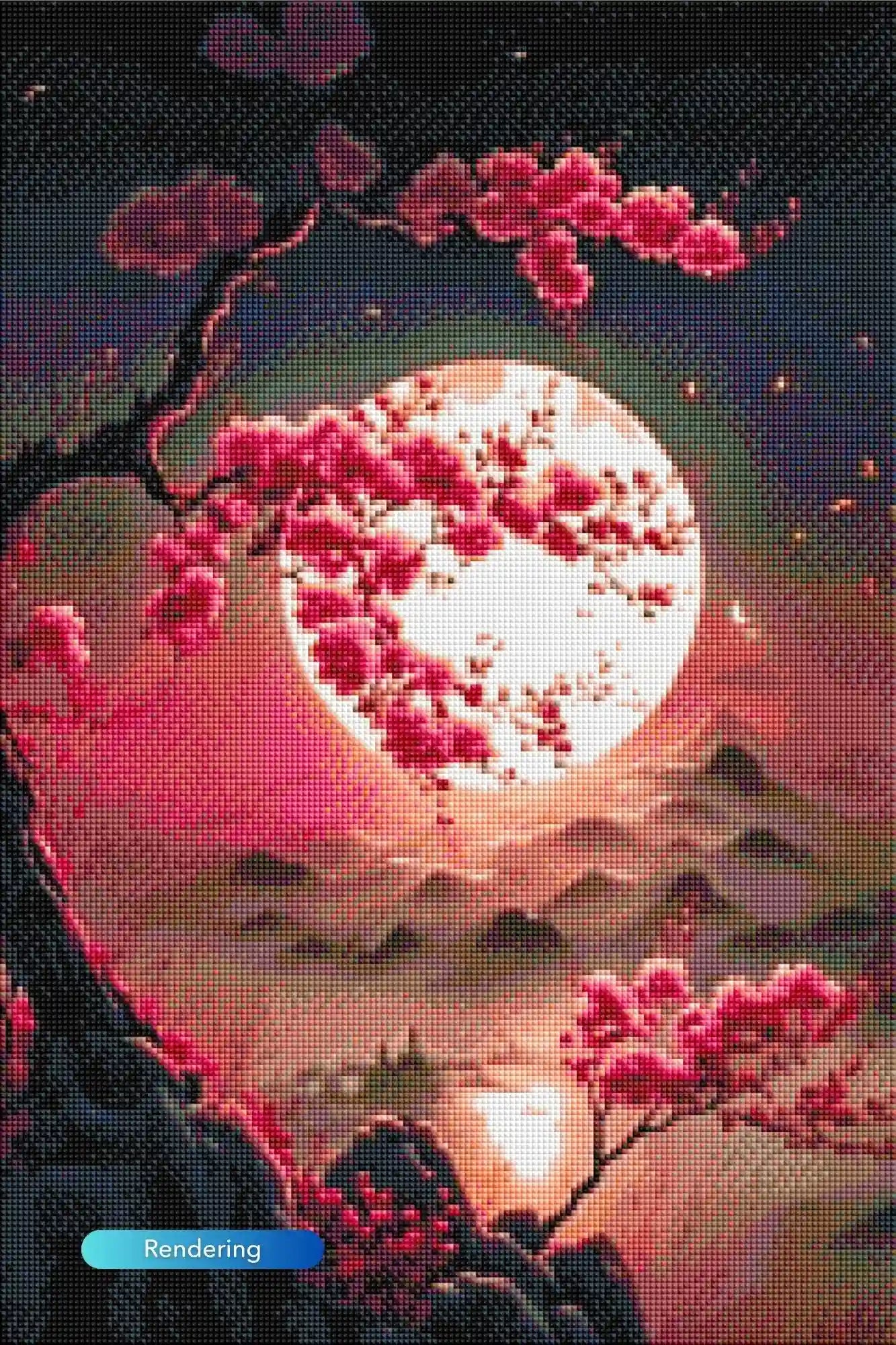 Diamond Painting Glow Picture Special – Cherry Blossoms in the Moonlight