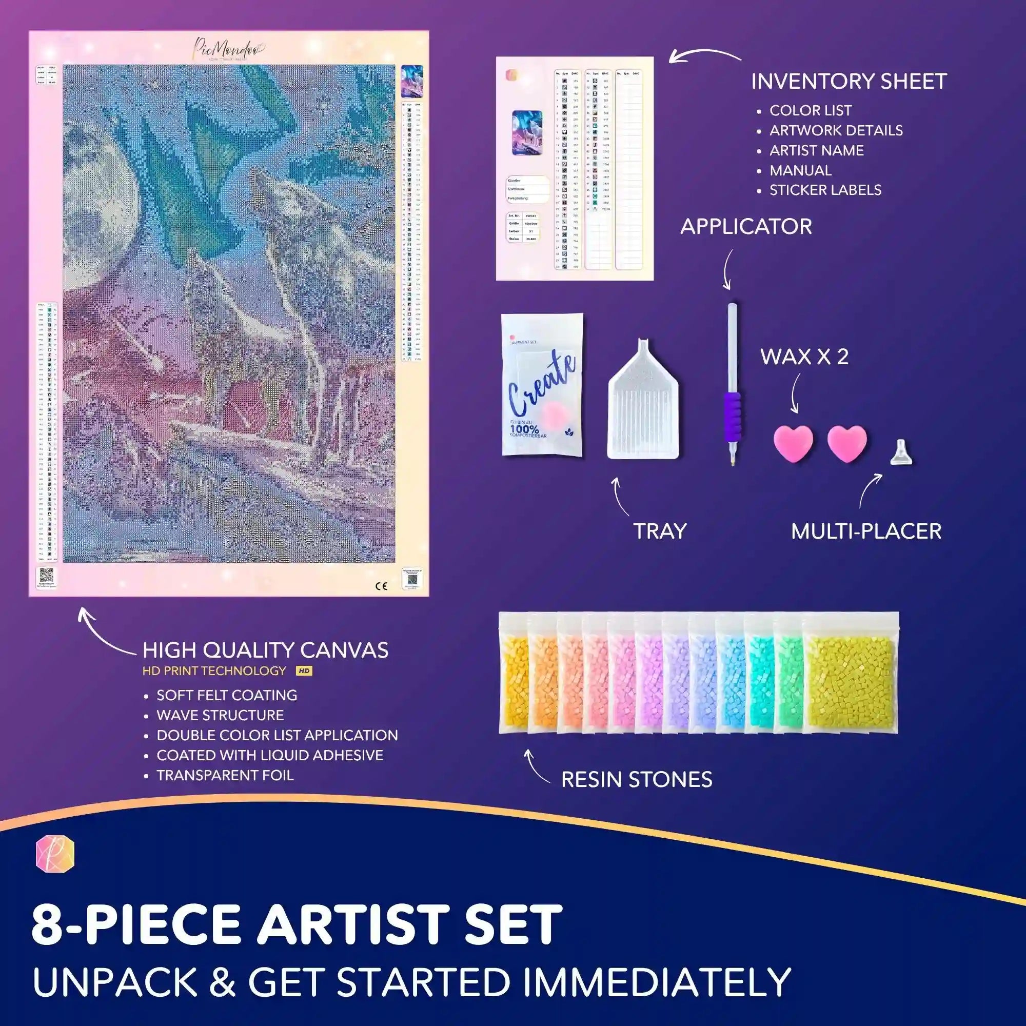 Diamond Painting Glow Picture Special – White Wolves in Winterland