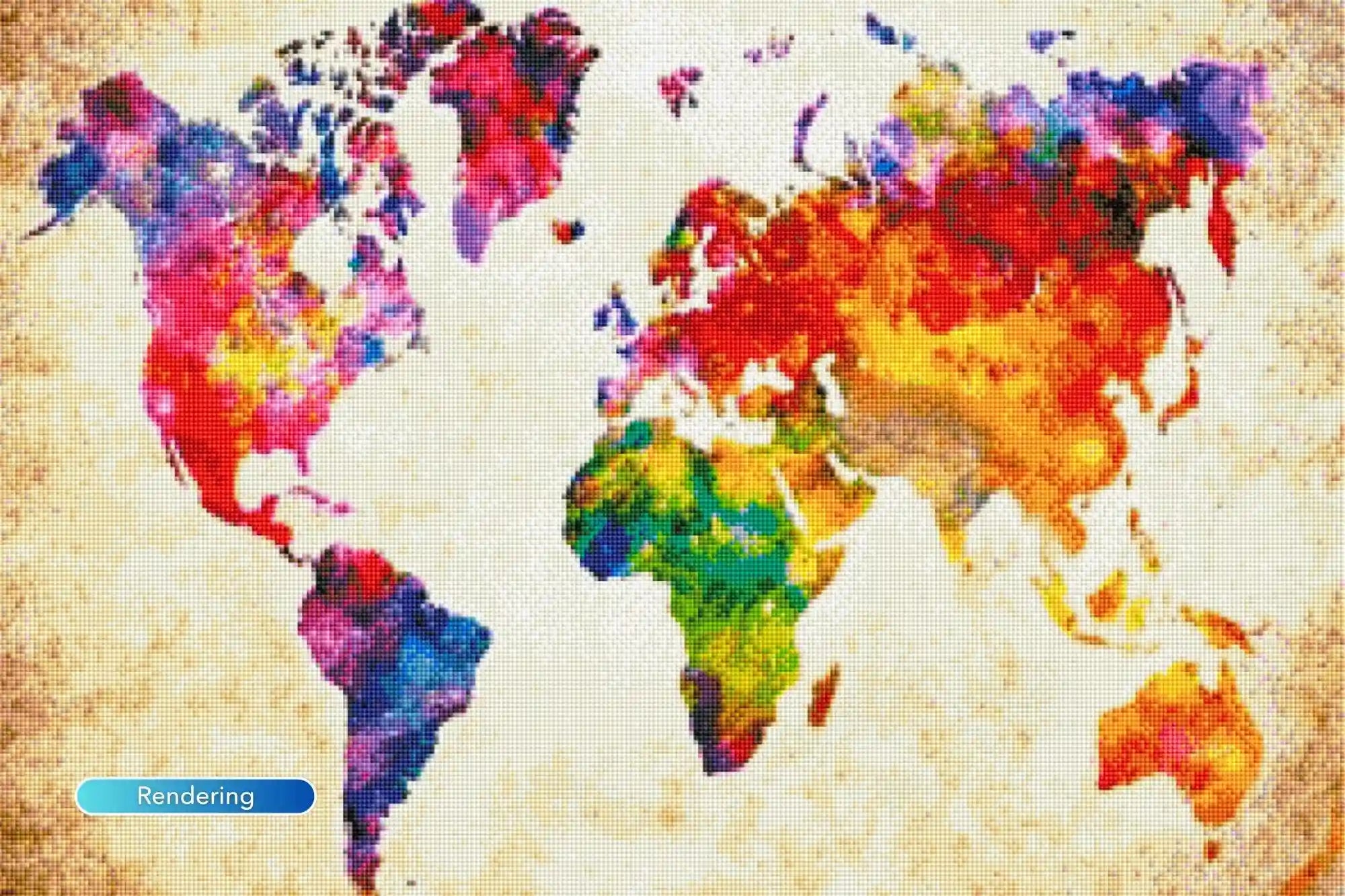 Diamond Painting – Colorful World Map