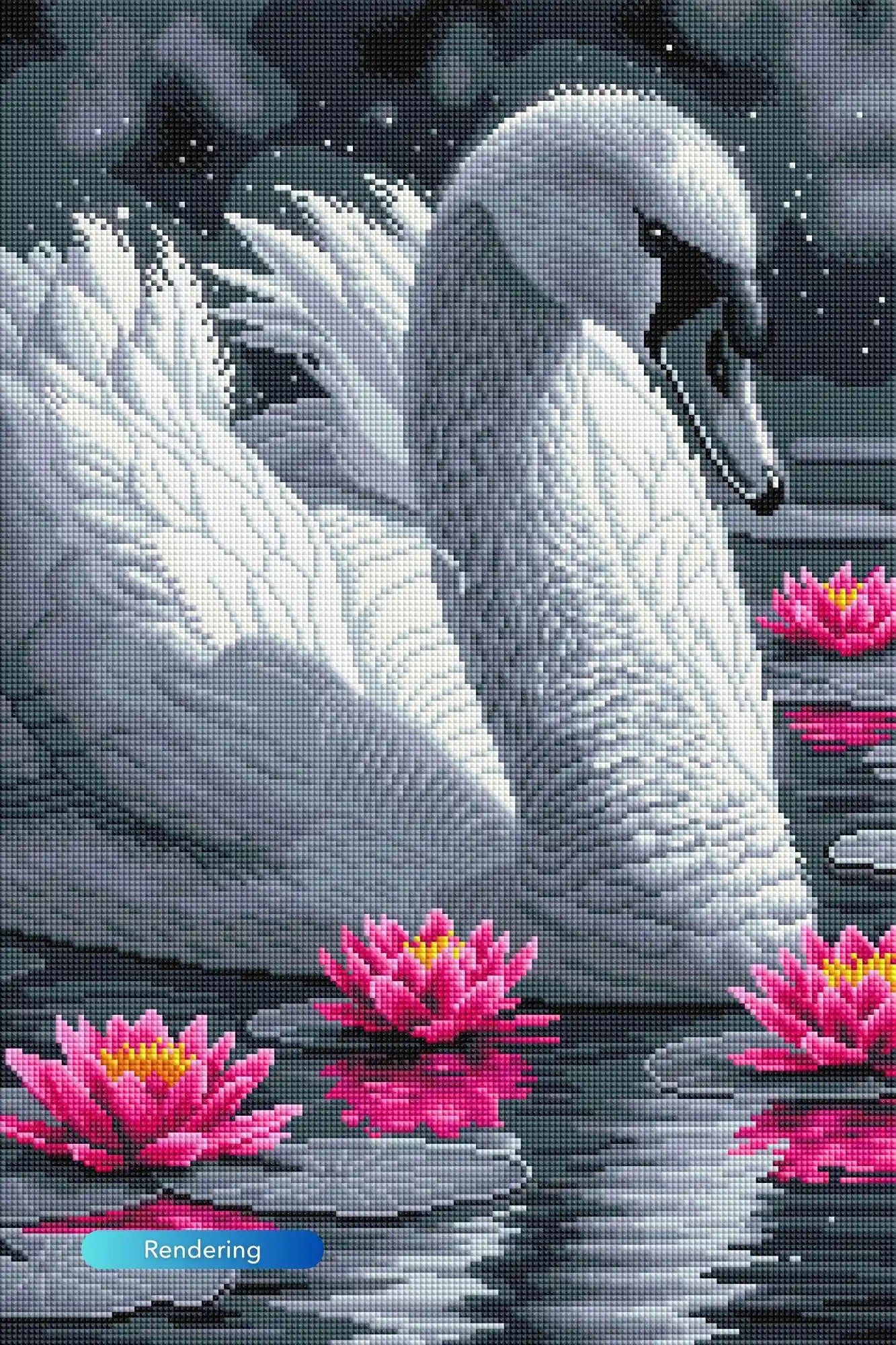 Diamond Painting – Swan in the Water Lily Lake