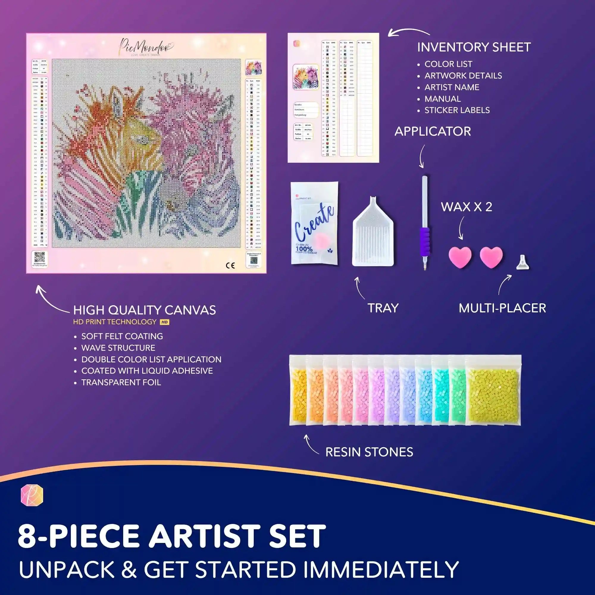 Diamond Painting – Colorful Zebras