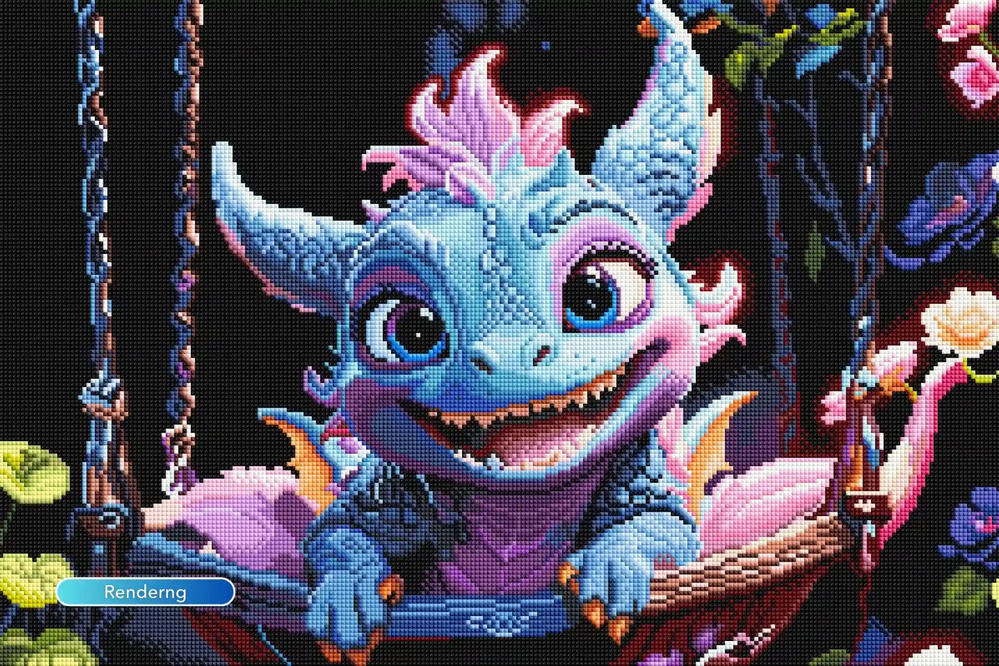 Diamond Painting – Blue Flatter Dragon