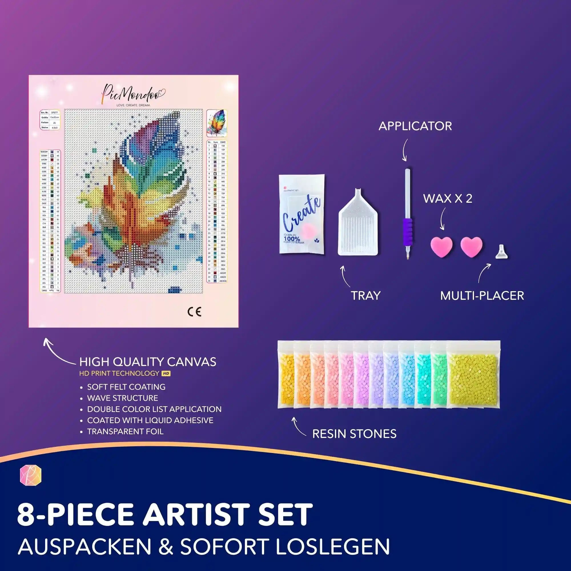 Diamond Painting Mini – Rainbow Feather