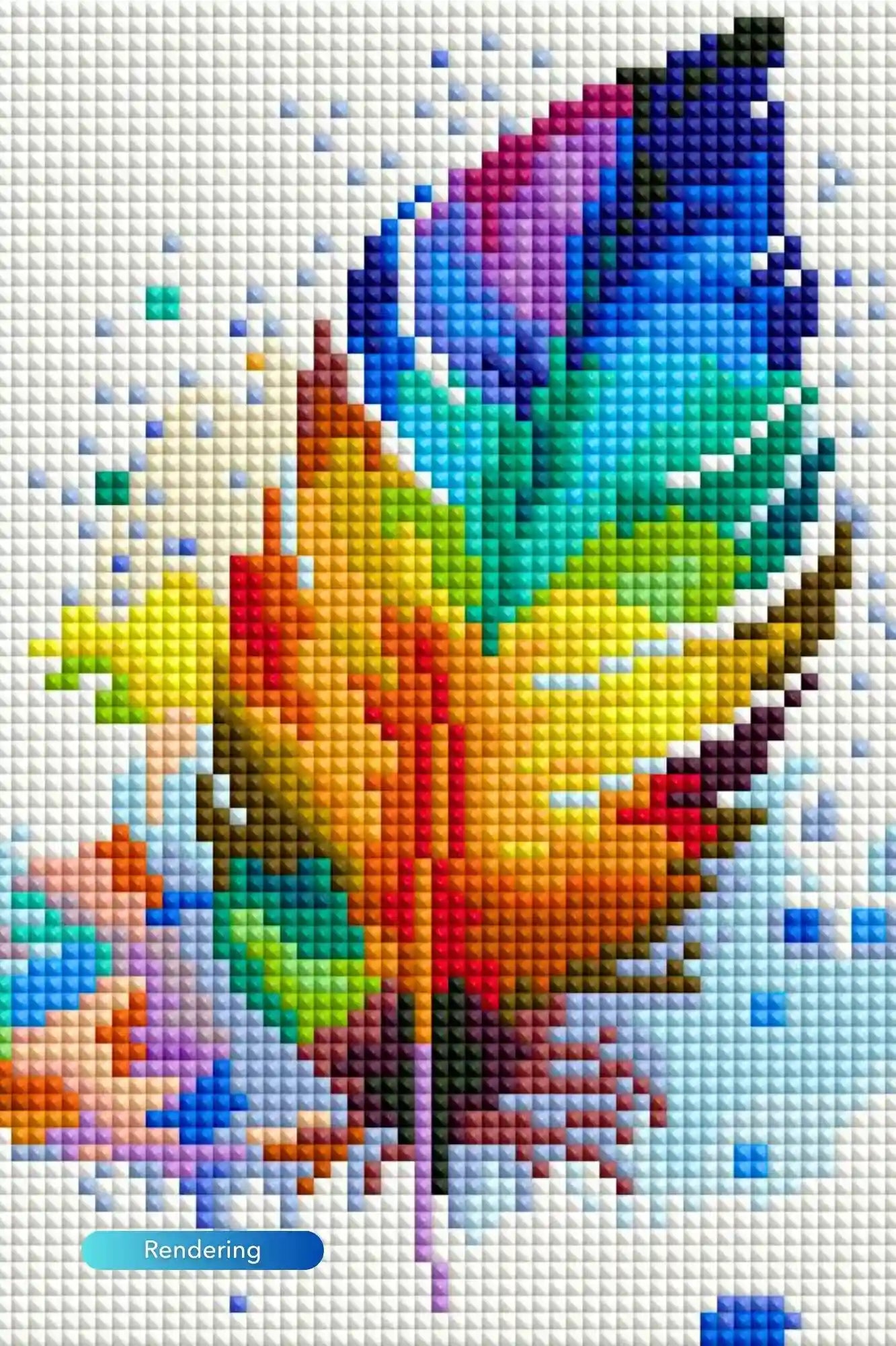 Diamond Painting Mini – Rainbow Feather