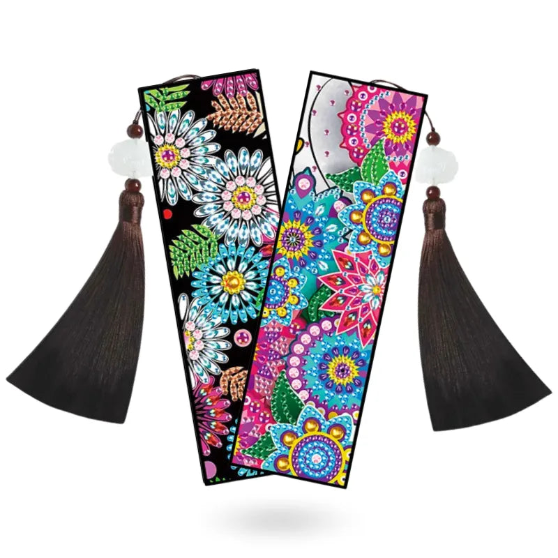 Diamond Painting Bookmark “Mandala & Flowers” 2-Piece Set