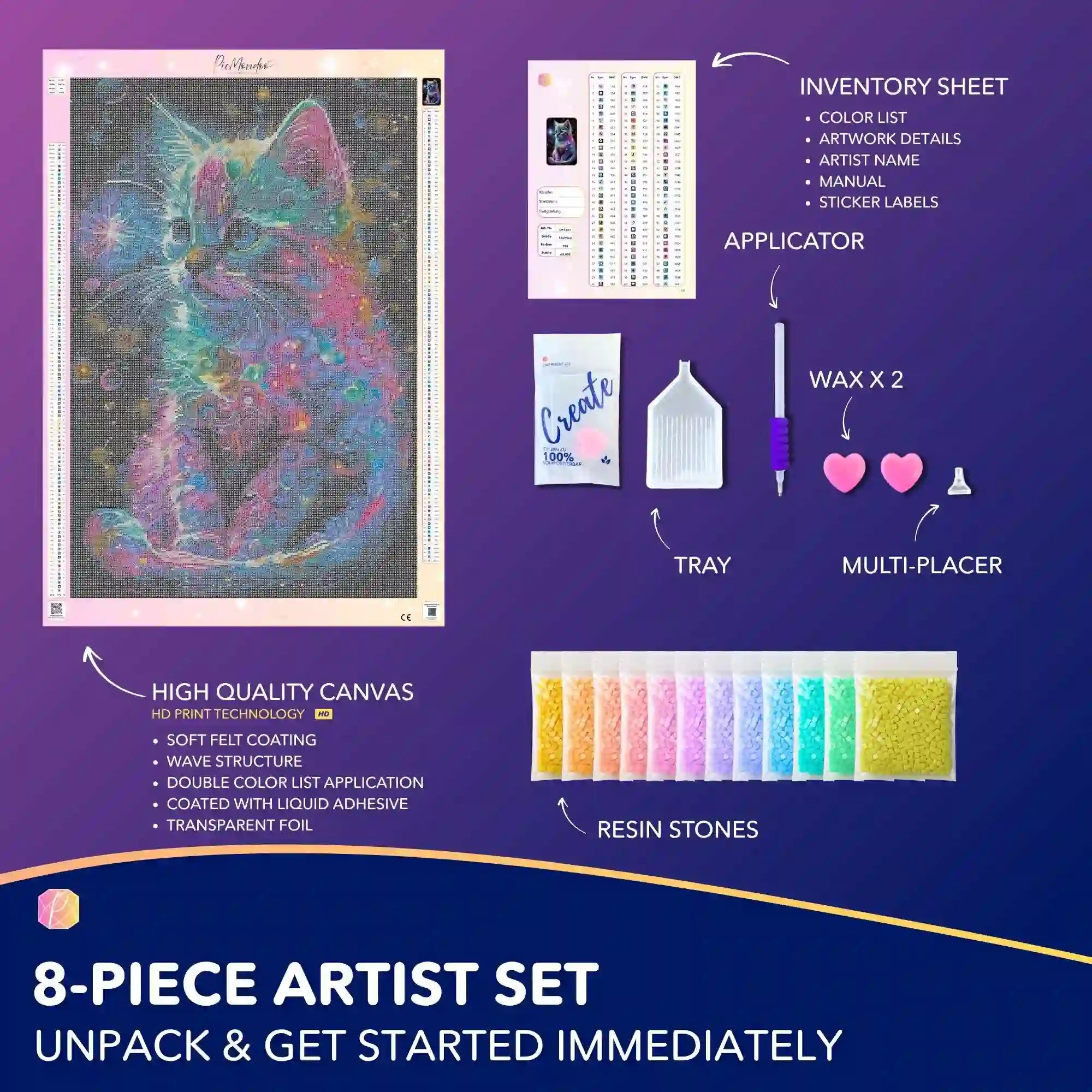 Diamond Painting 100 Colors Special – Colorful Kitten