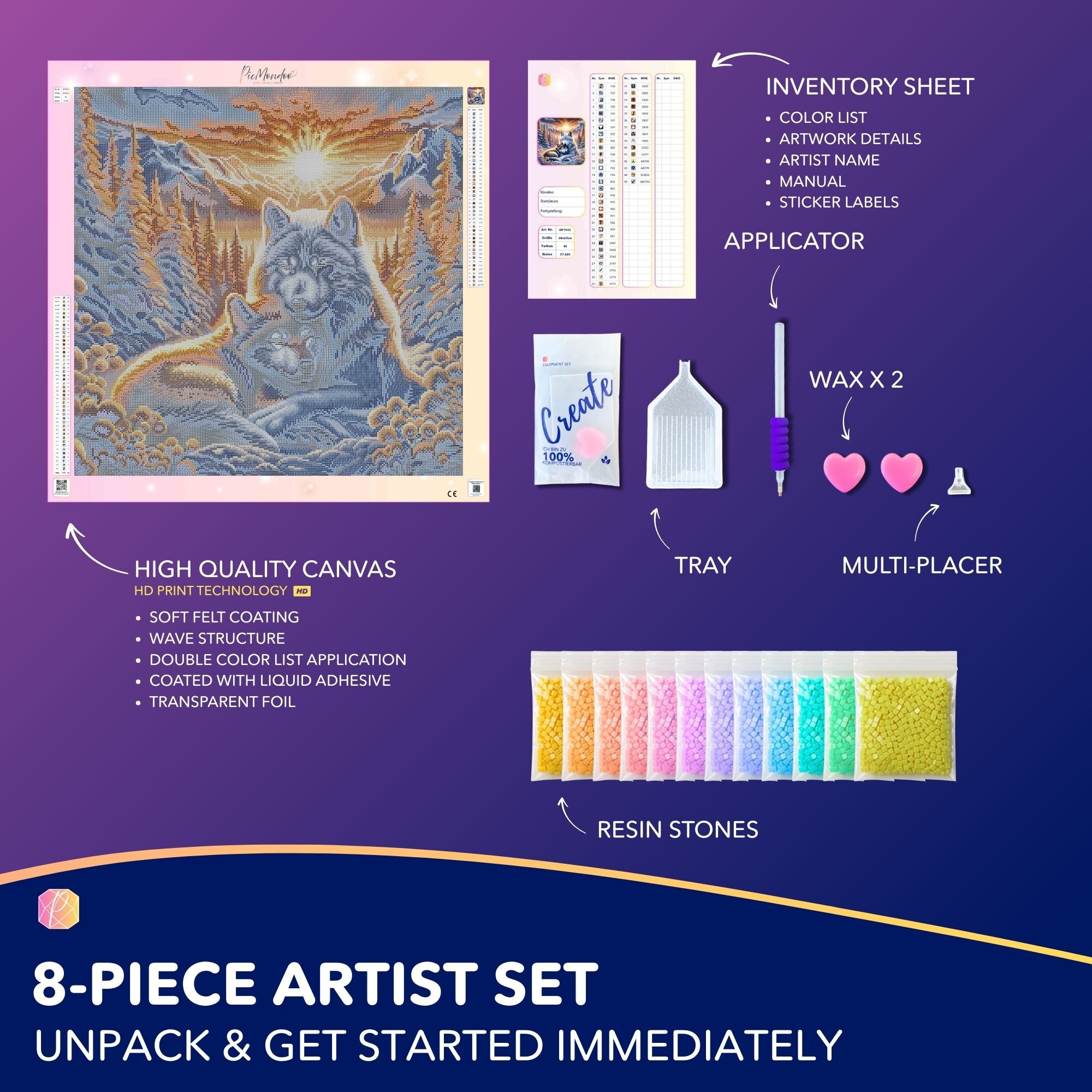 Diamond Painting - Wolf Love at Sunrise