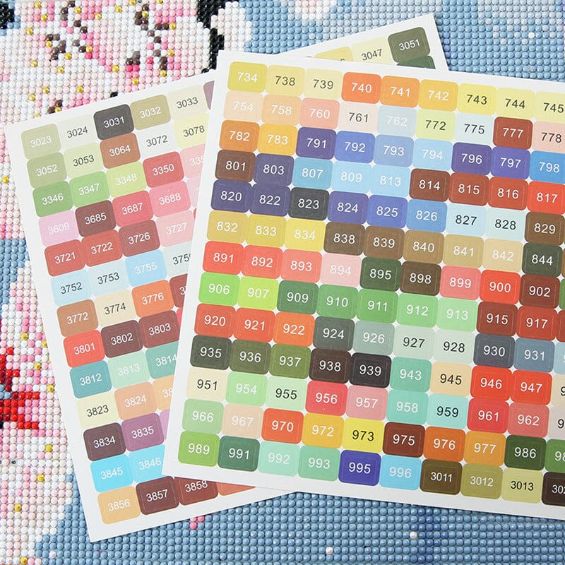 Diamond Painting - DMC Sticker - 4 Sheets - Square