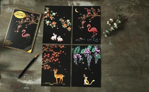 Scratch Painting – 4-Piece Set Animal Cards