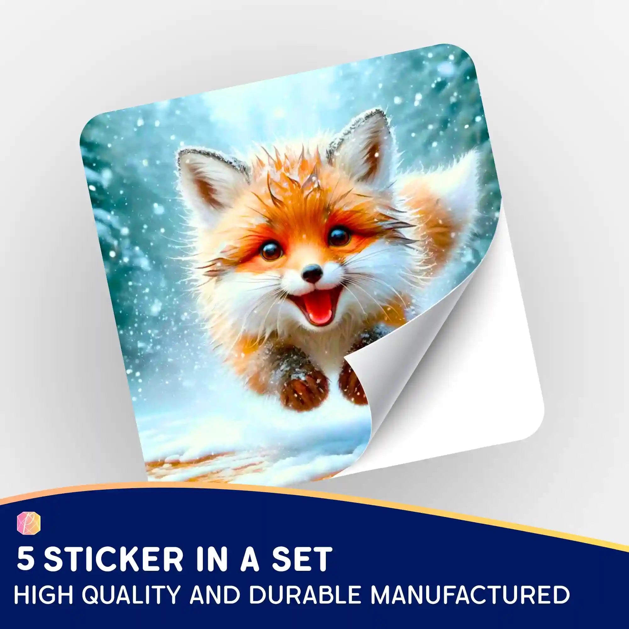 Wall Sticker 5-Pack - Little Fox in the Winter Forest