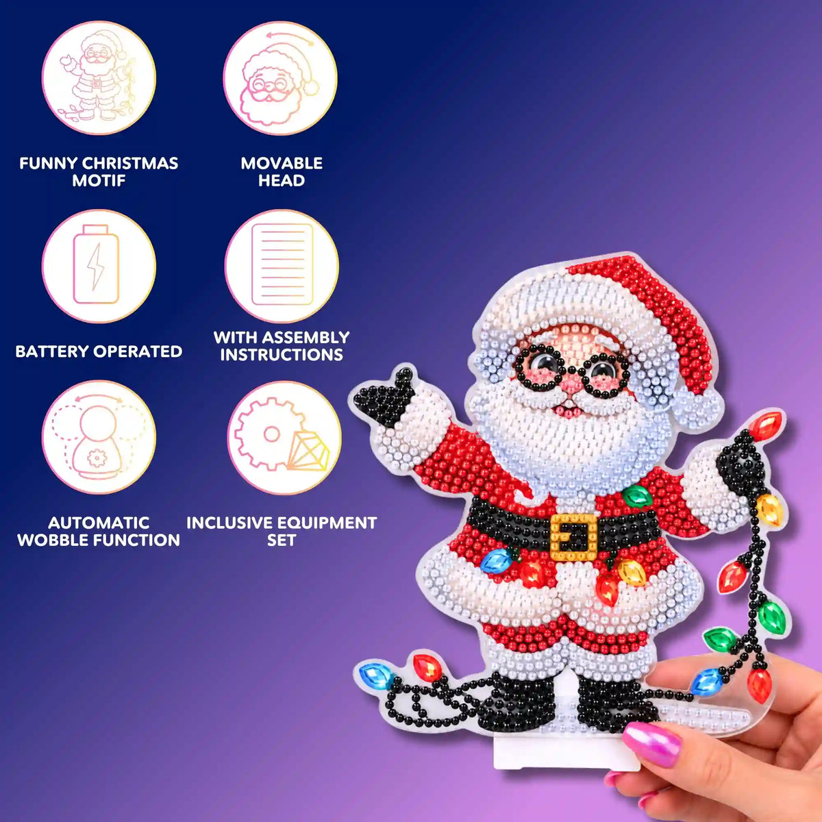 Diamond Painting – Wobble Stand Santa Claus