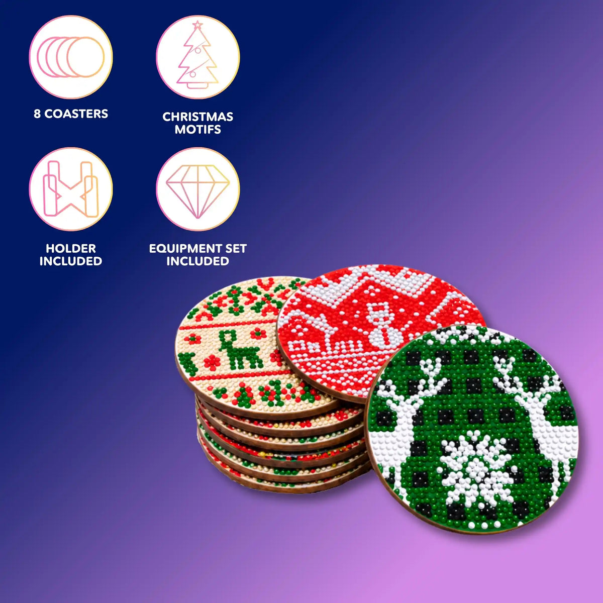 Diamond Painting Coasters - Christmas Motifs