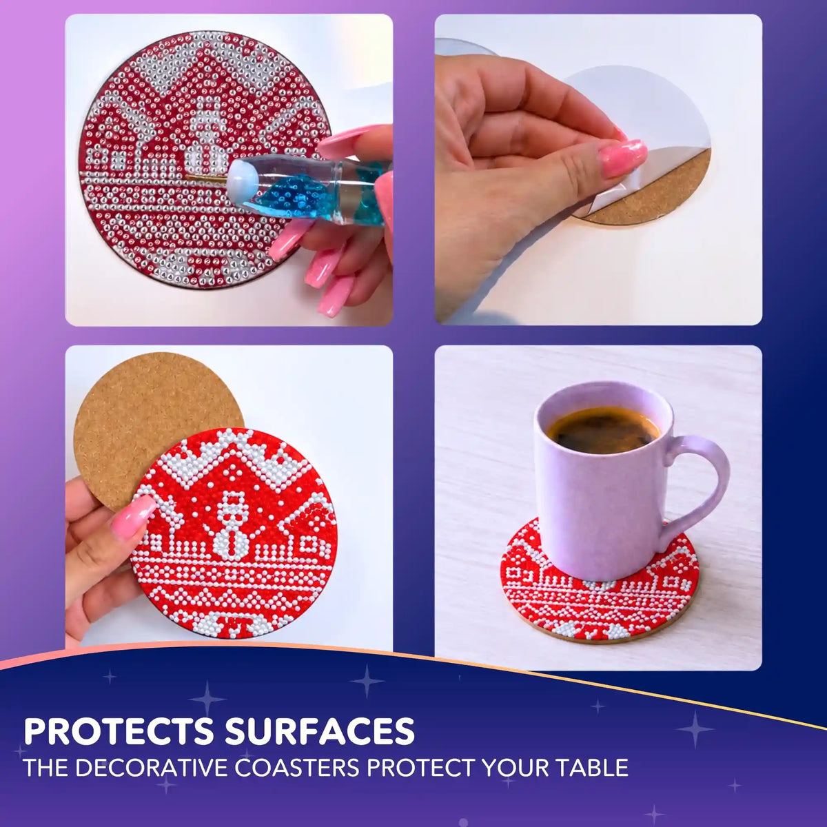 Diamond Painting Coasters - Christmas Motifs