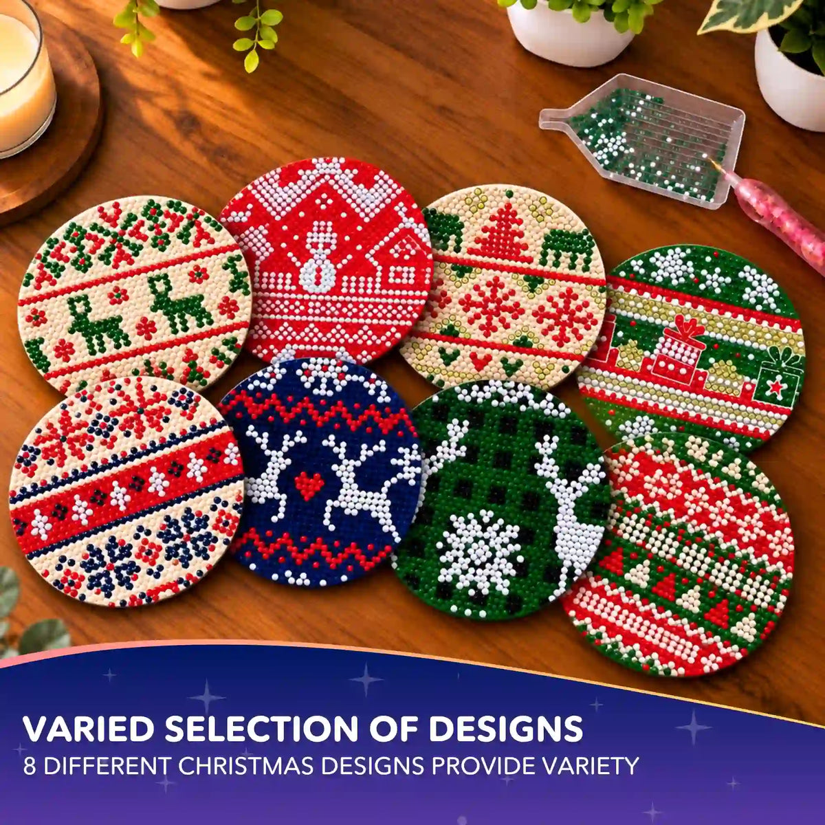 Diamond Painting Coasters - Christmas Motifs