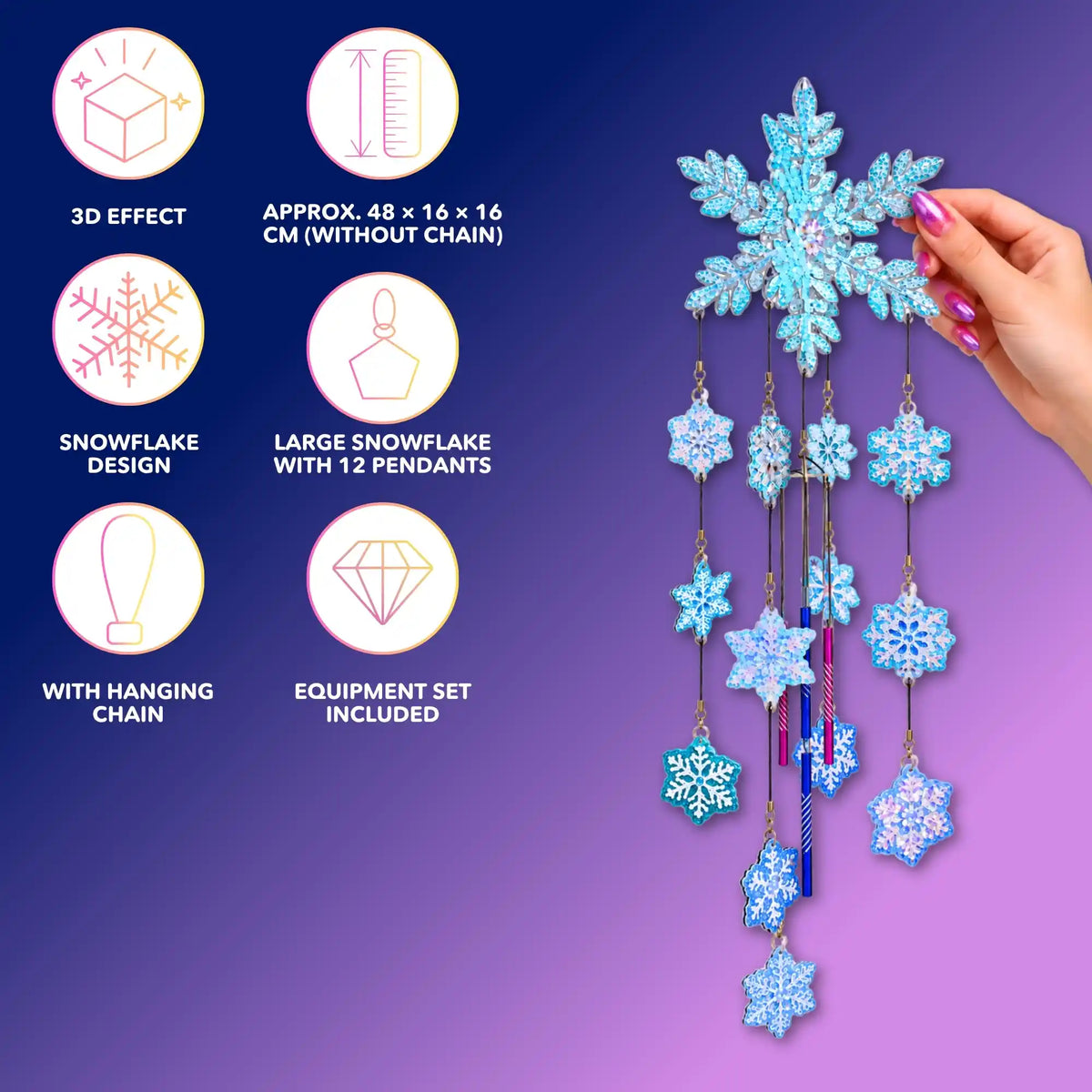 Diamond Painting – Large Snowflake Wind Chime