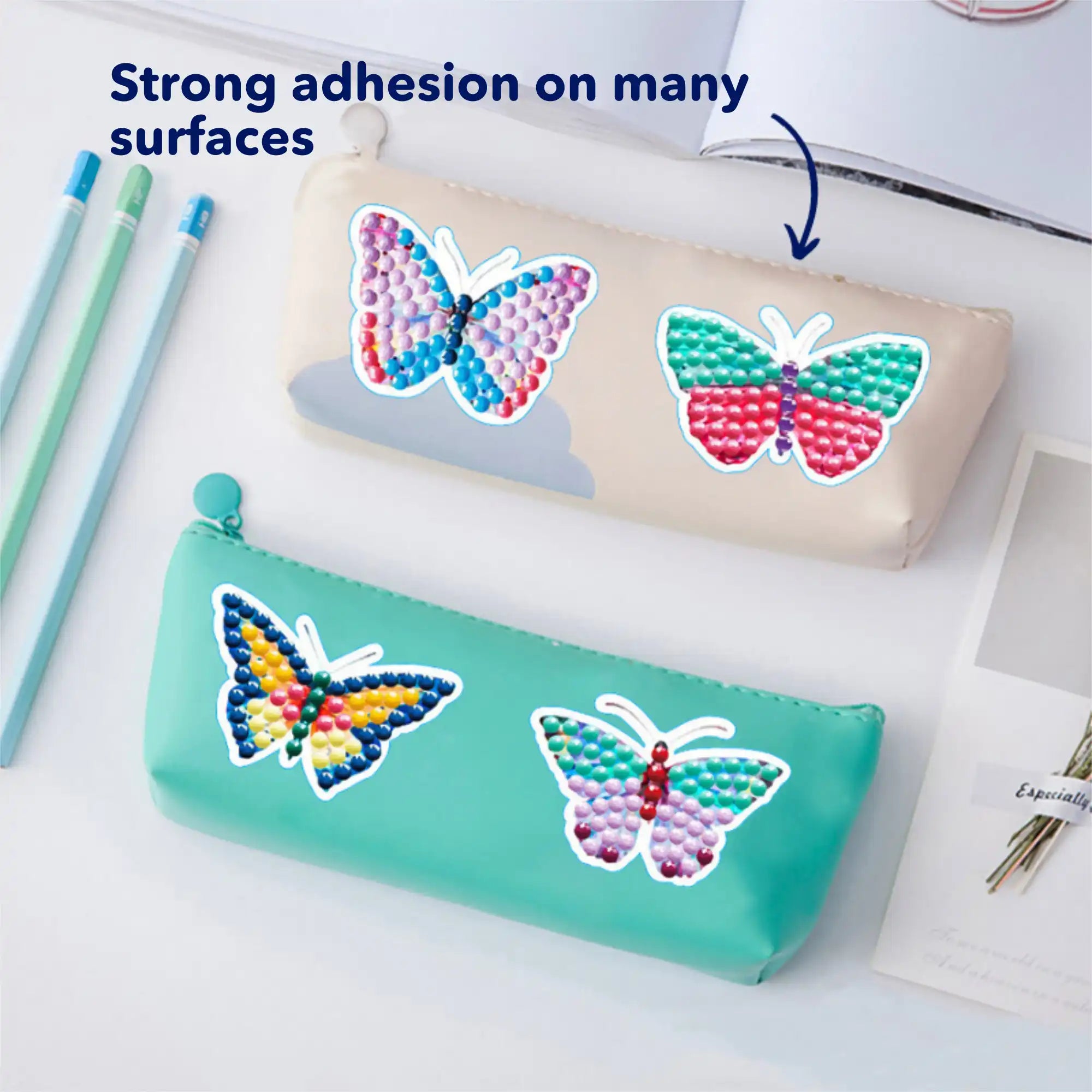 Diamond Painting Sticker Set XL - Colorful Butterflies
