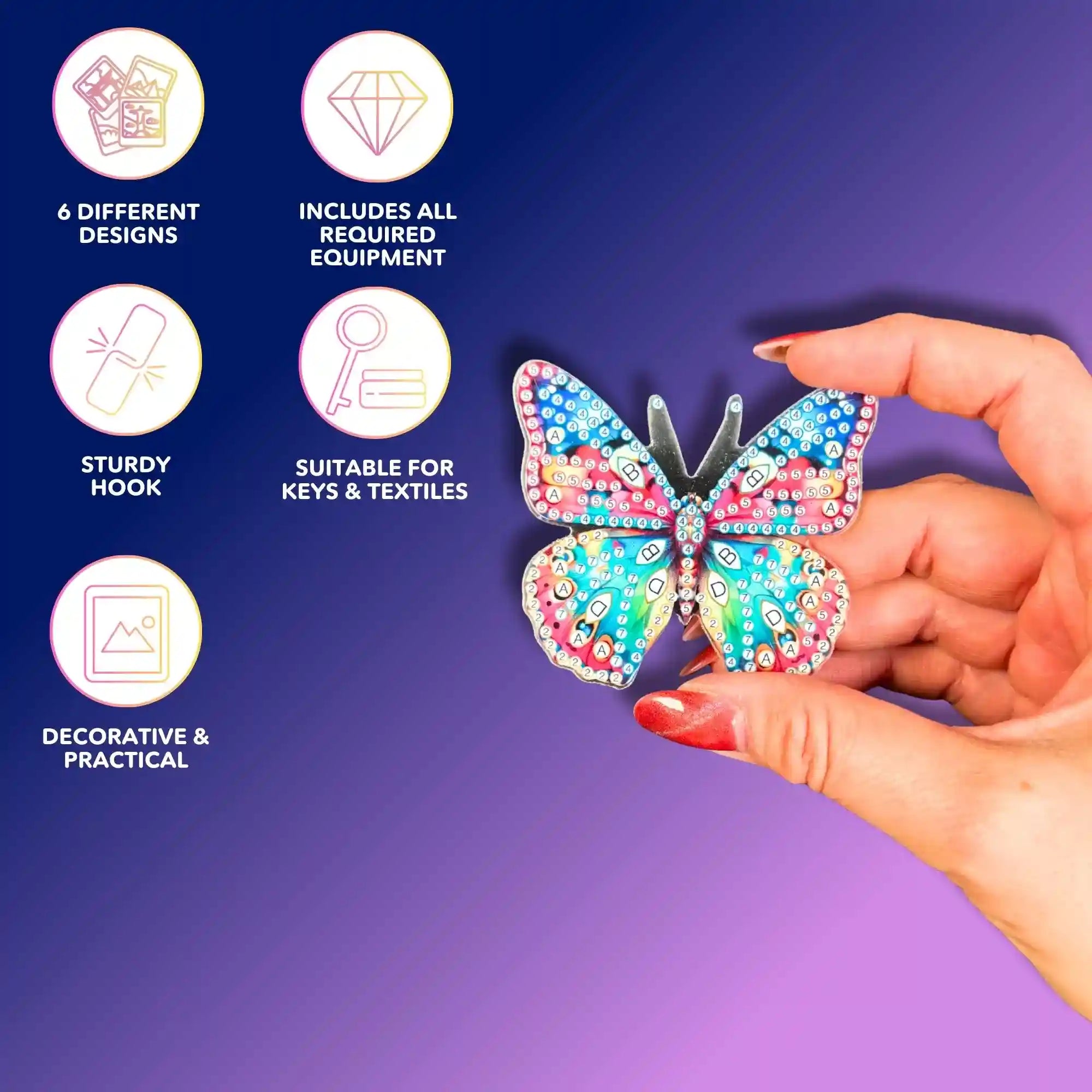 Diamond Painting Wall Hooks Butterflies