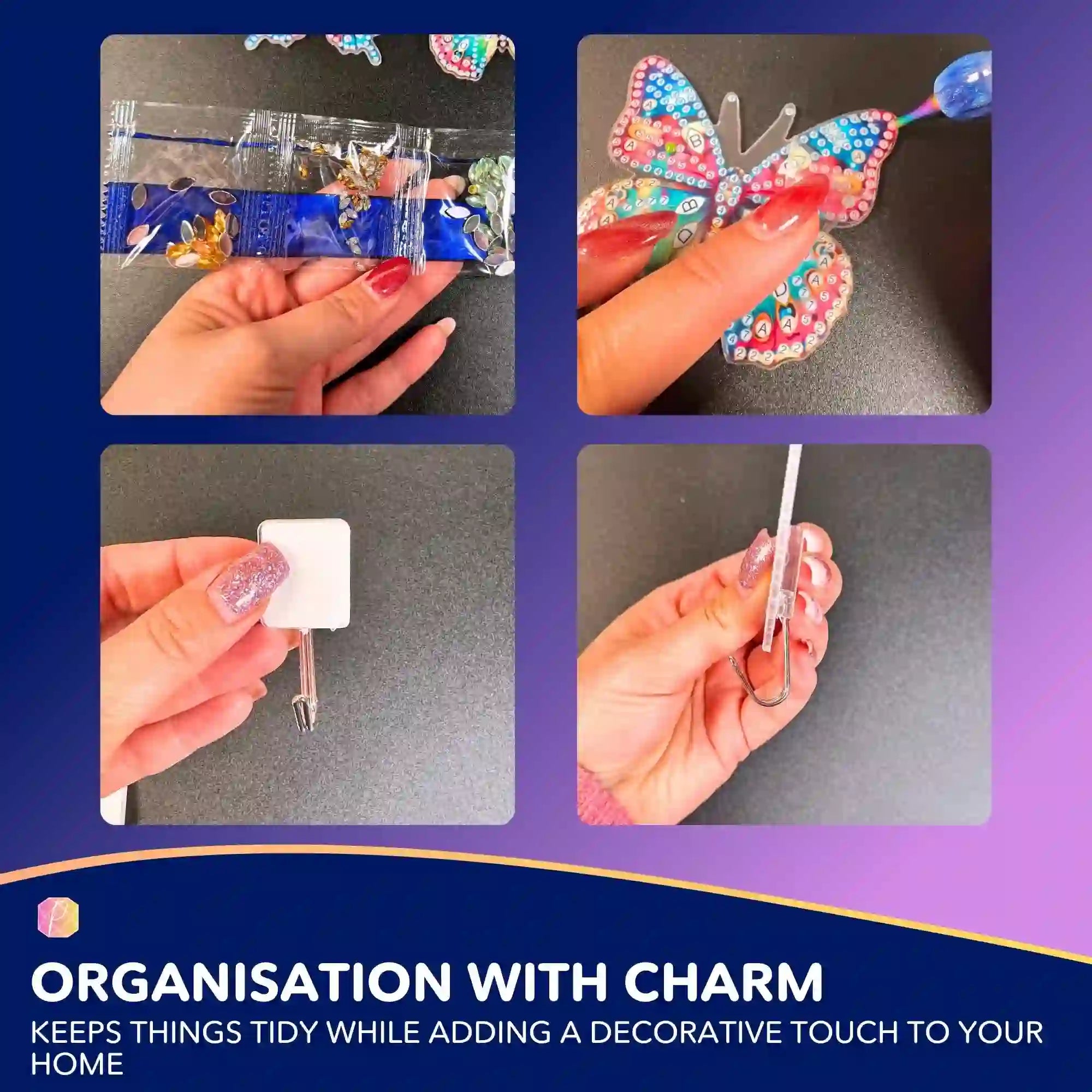 Diamond Painting Wall Hooks Butterflies